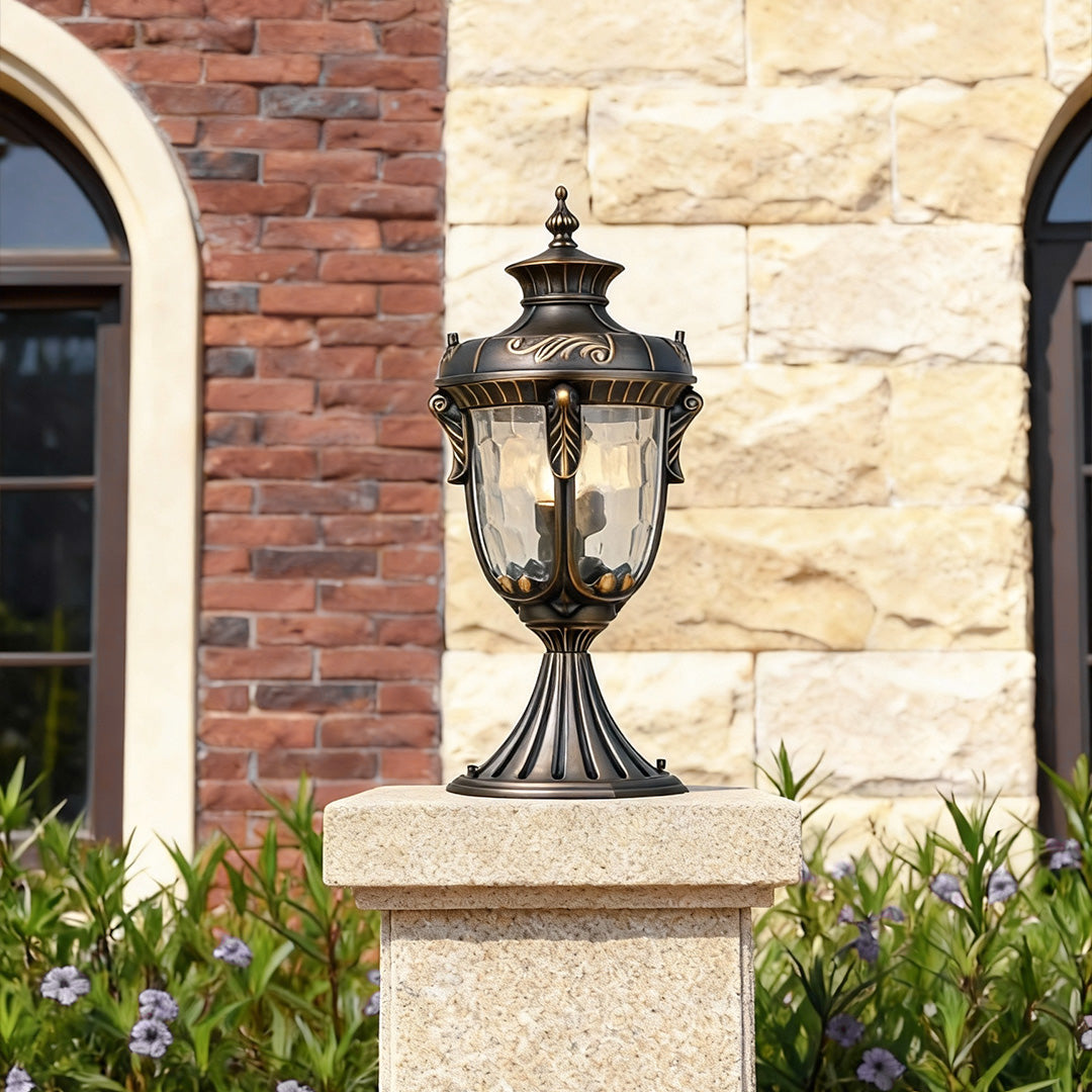 Classic Copper Outdoor Pillar Light — Solid Copper, Transparent Glass, E27/E14, IP55, Two Sizes