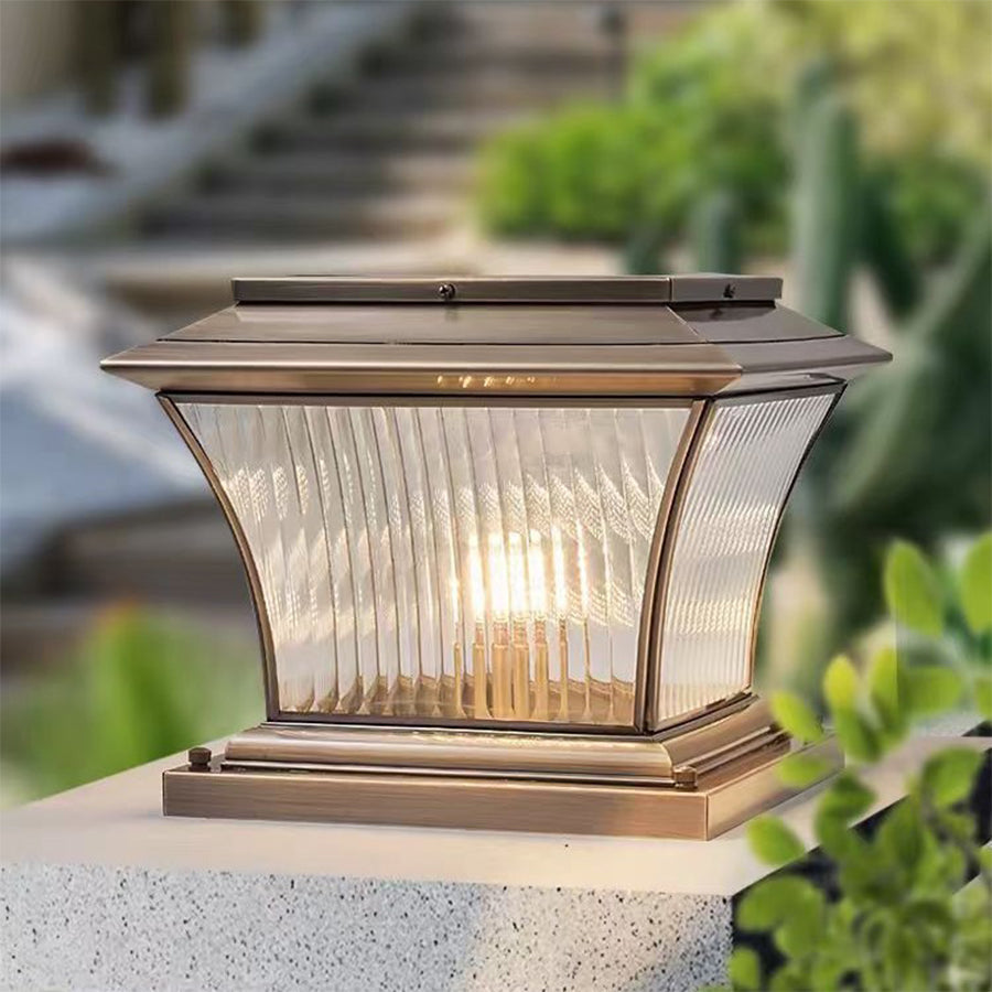 European-Style Waterproof Copper Outdoor Pillar Light