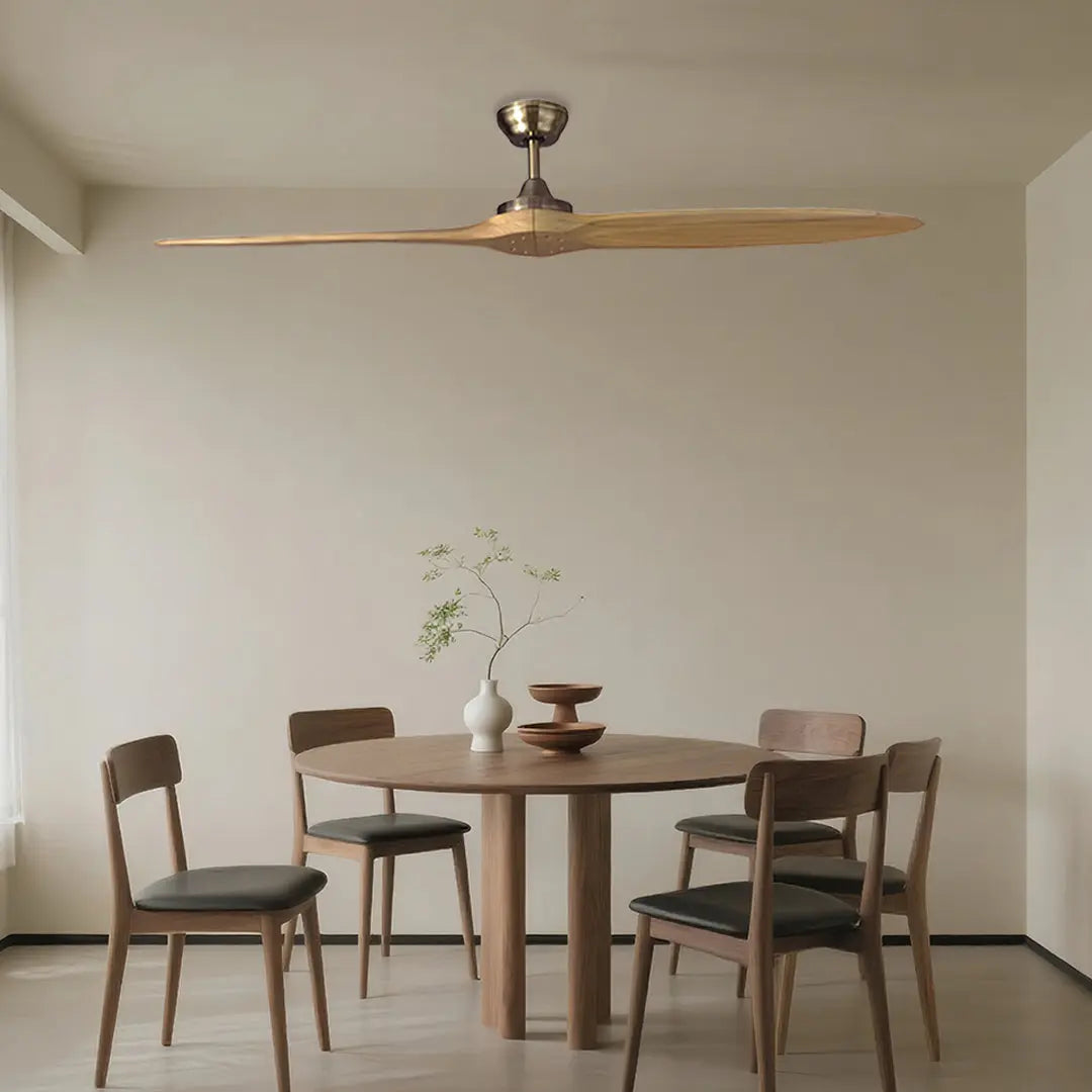 Modern Large Wood Propeller Ceiling Fan with Remote Control Luxe