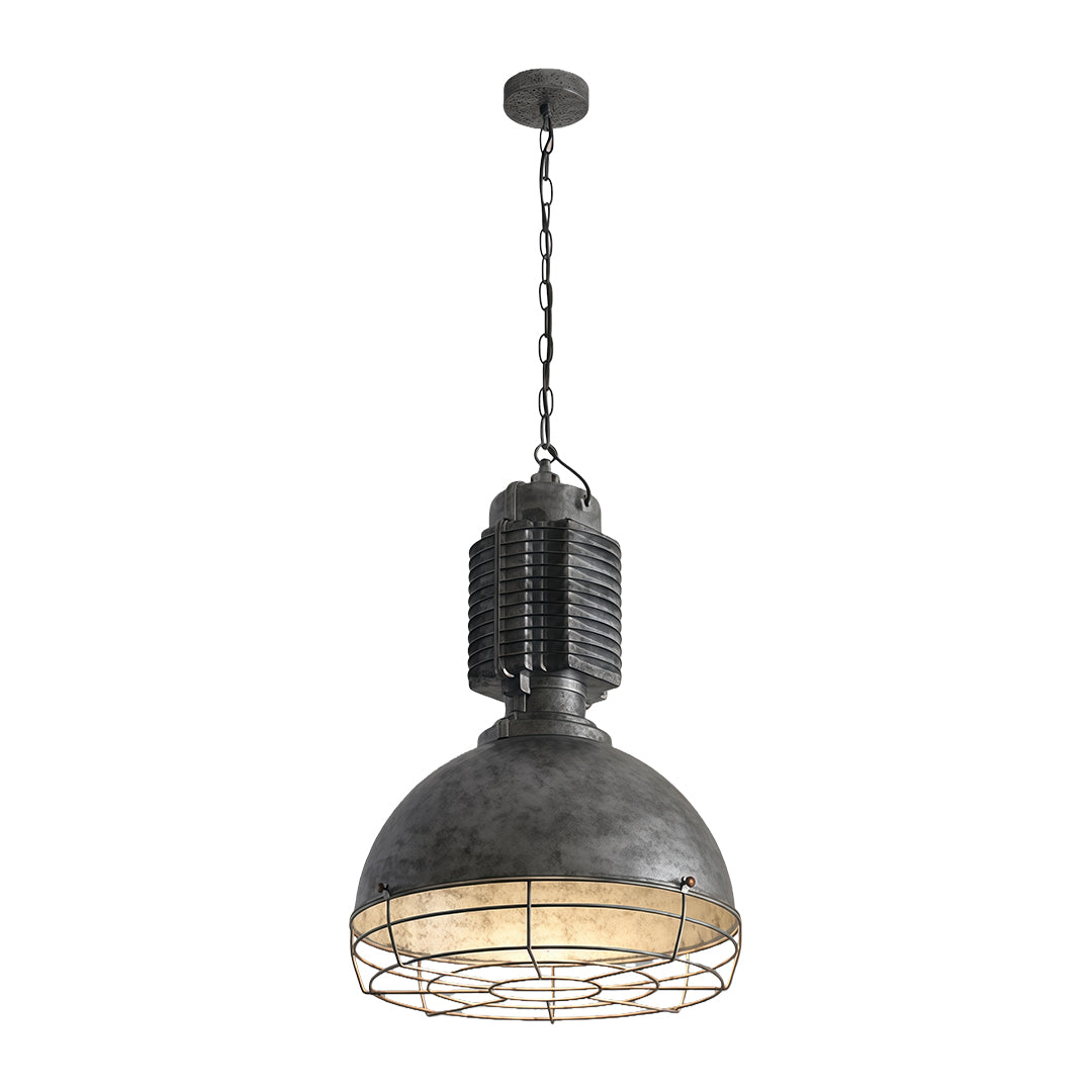 Vintage Industrial Pendant Light — Silver Iron, E27, 9W LED, 59.1" Adjustable Chain, 3 Styles