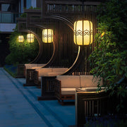 Classical Outdoor Hanging Chandelier — Faux Marble & Aluminum, LED E27, IP54, 8" or 12"