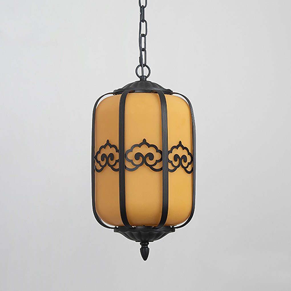 Classical Outdoor Hanging Chandelier — Faux Marble & Aluminum, LED E27, IP54, 8" or 12"