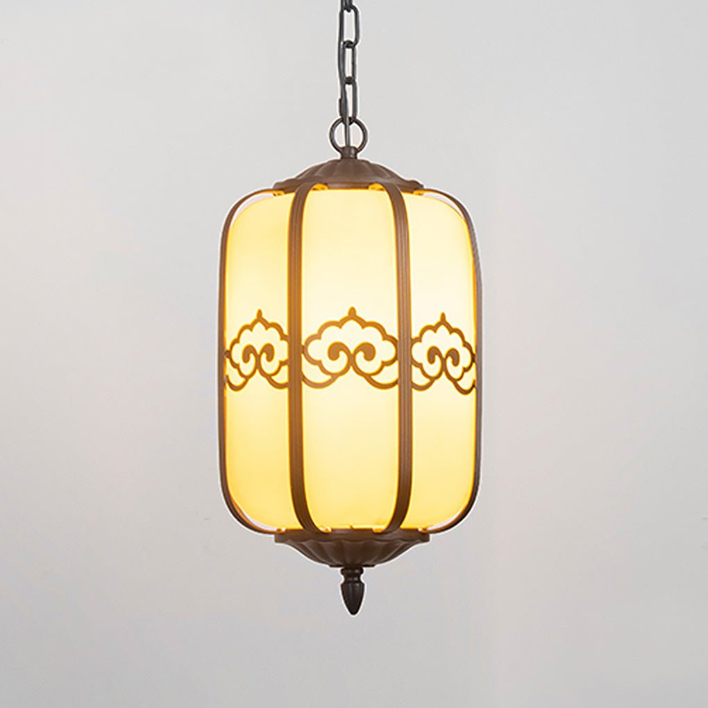 Classical Outdoor Hanging Chandelier — Faux Marble & Aluminum, LED E27, IP54, 8" or 12"