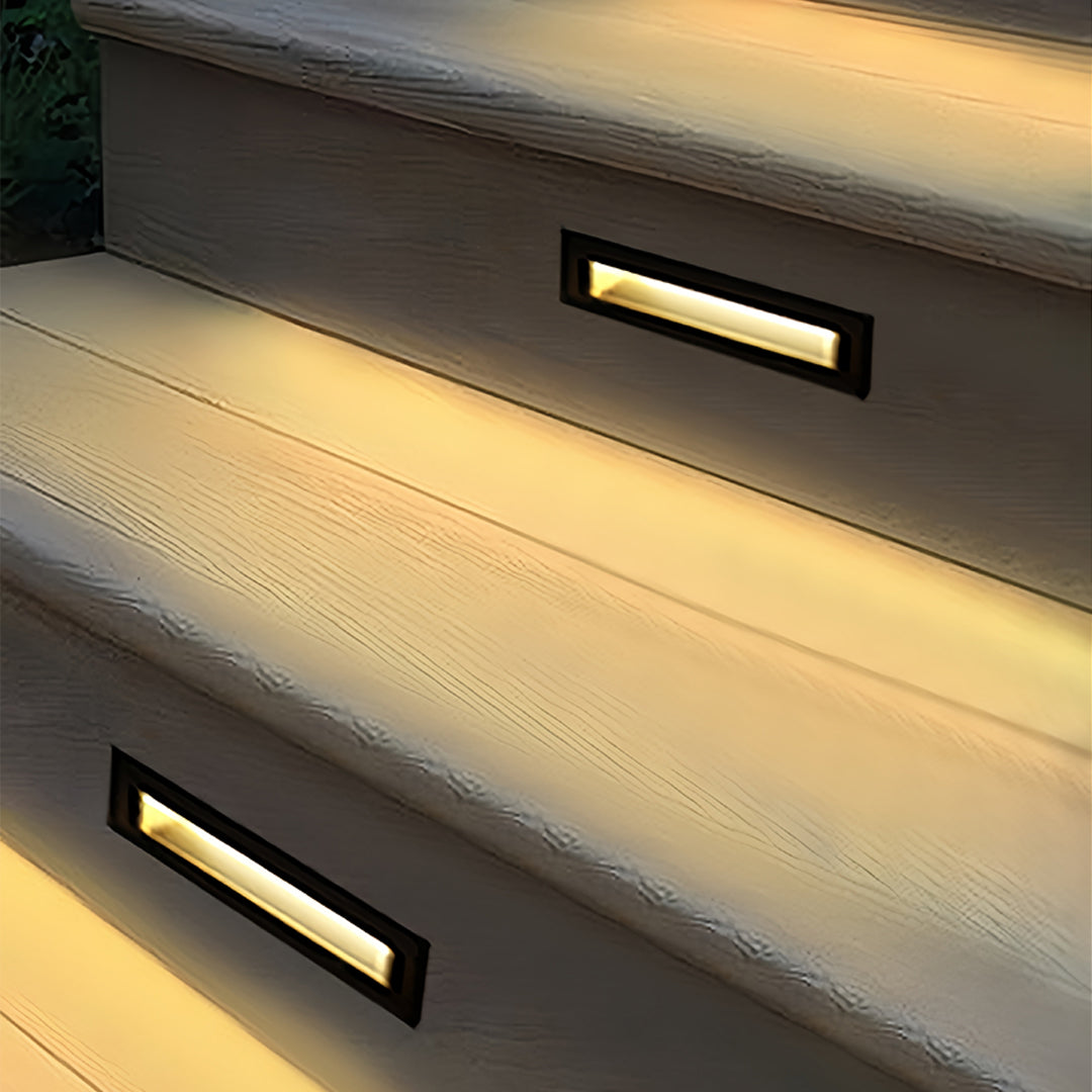 Modern Minimalist Embedded Outdoor Step & Deck Light — Aluminum, LED, Dual Color Temp (3000K/4000K), Motion Sensor, IP65, 2 Sizes