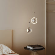 Modern Minimalist Crystal Mini Pendant — Clear Metal Frame, 8W LED, 78.7" Adjustable Chain