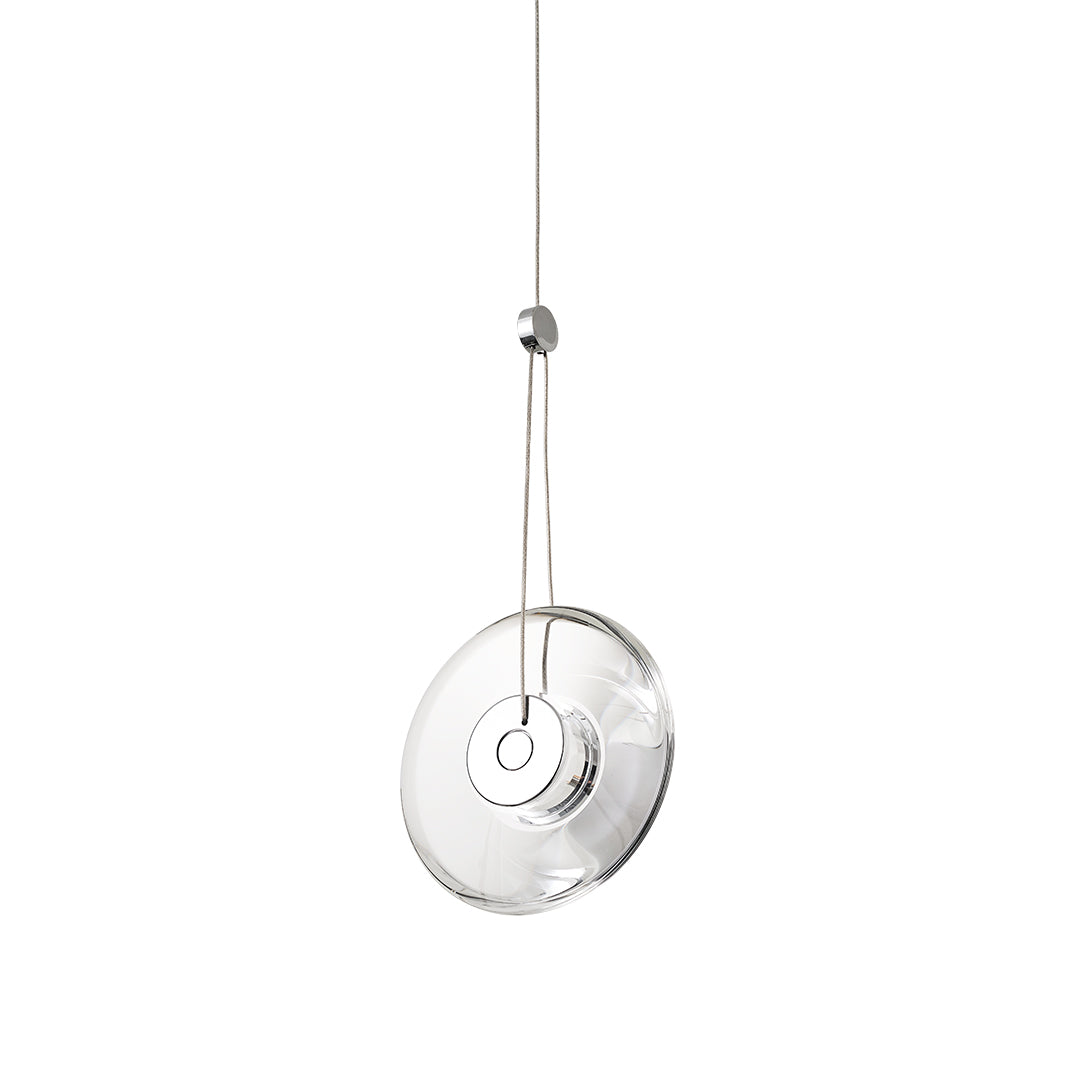 Modern Minimalist Crystal Mini Pendant — Clear Metal Frame, 8W LED, 78.7" Adjustable Chain