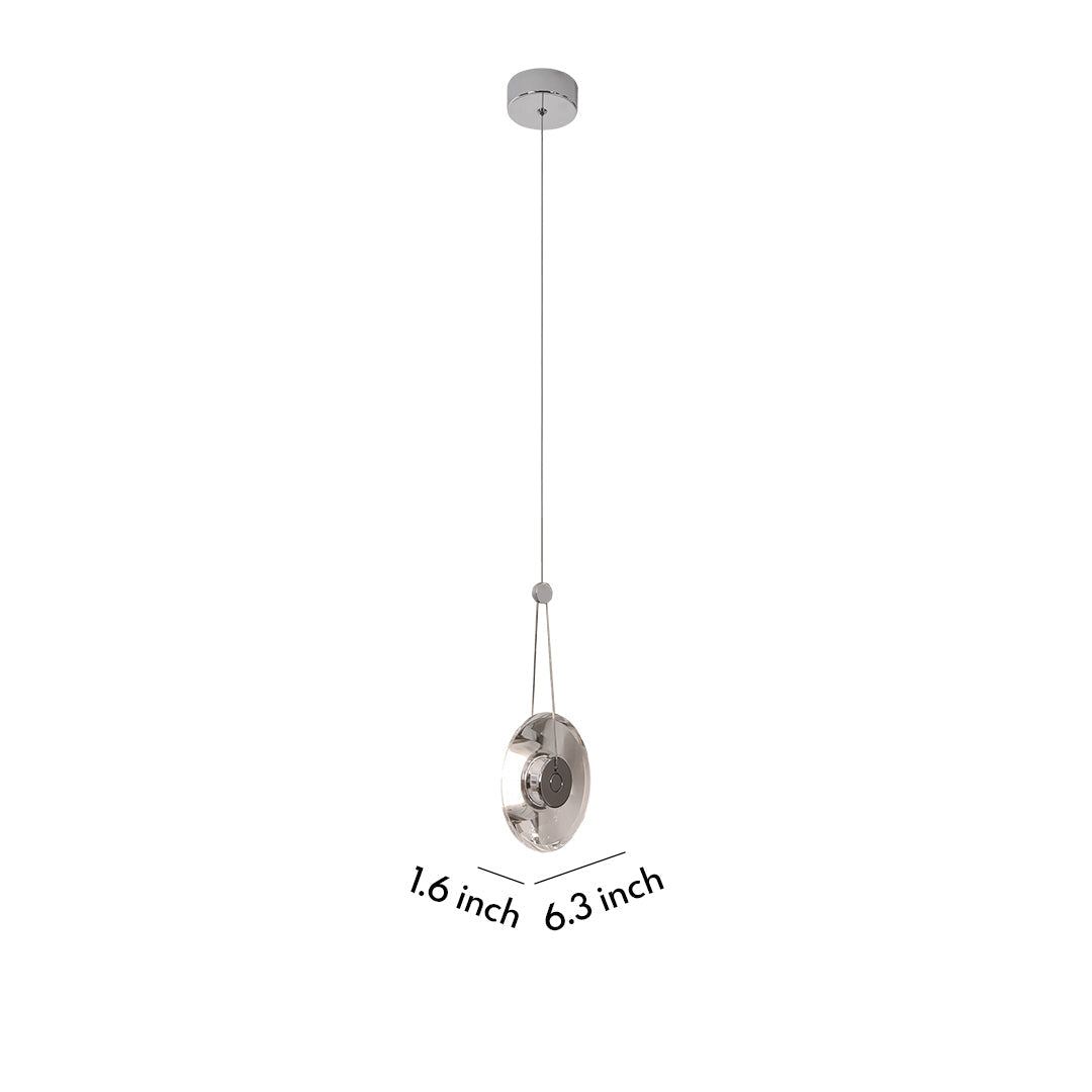 Modern Minimalist Crystal Mini Pendant — Clear Metal Frame, 8W LED, 78.7" Adjustable Chain
