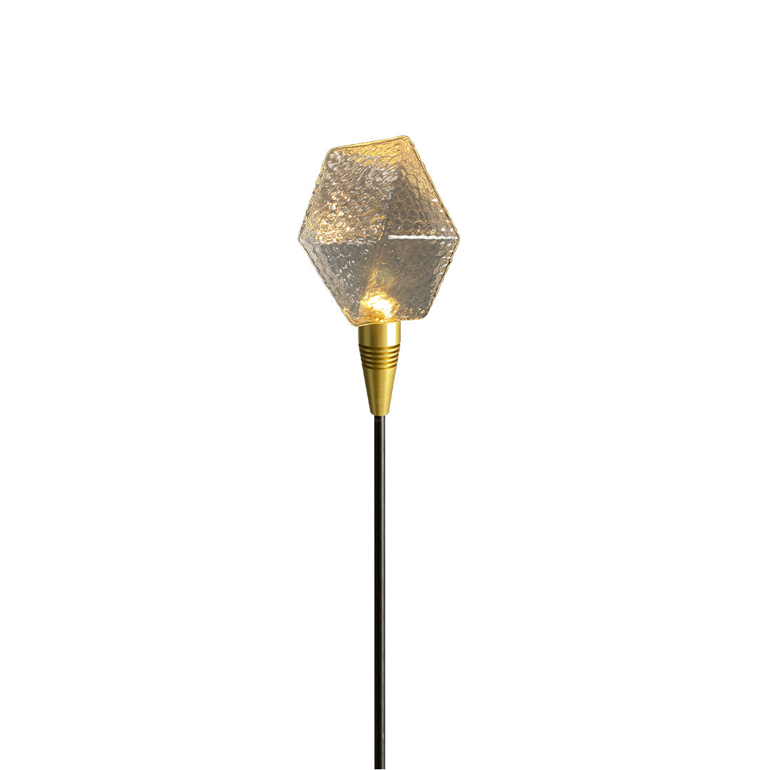 Diamond-Cut Glass Sphere Path Light — Aluminum, 2W LED, IP65, Adjustable Height, DC24V Hardwired