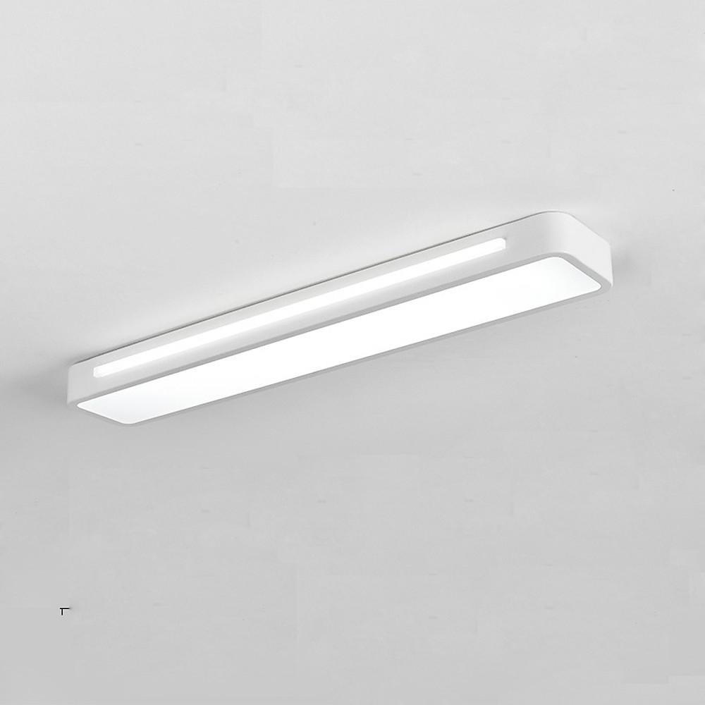 Rectangular LED Flush-Mount Ceiling Light — Acrylic and Metal, Black and White, 18.9" x 4"