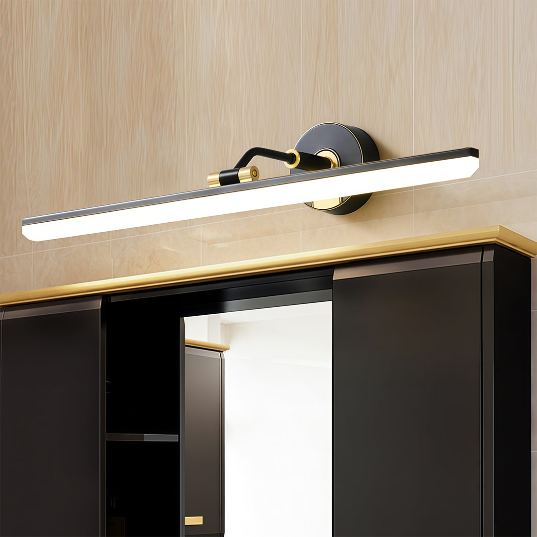 Linear LED Bathroom Vanity Light Bar — Copper, Black or Gold, Three-Color Temperature, Small / Medium / Large