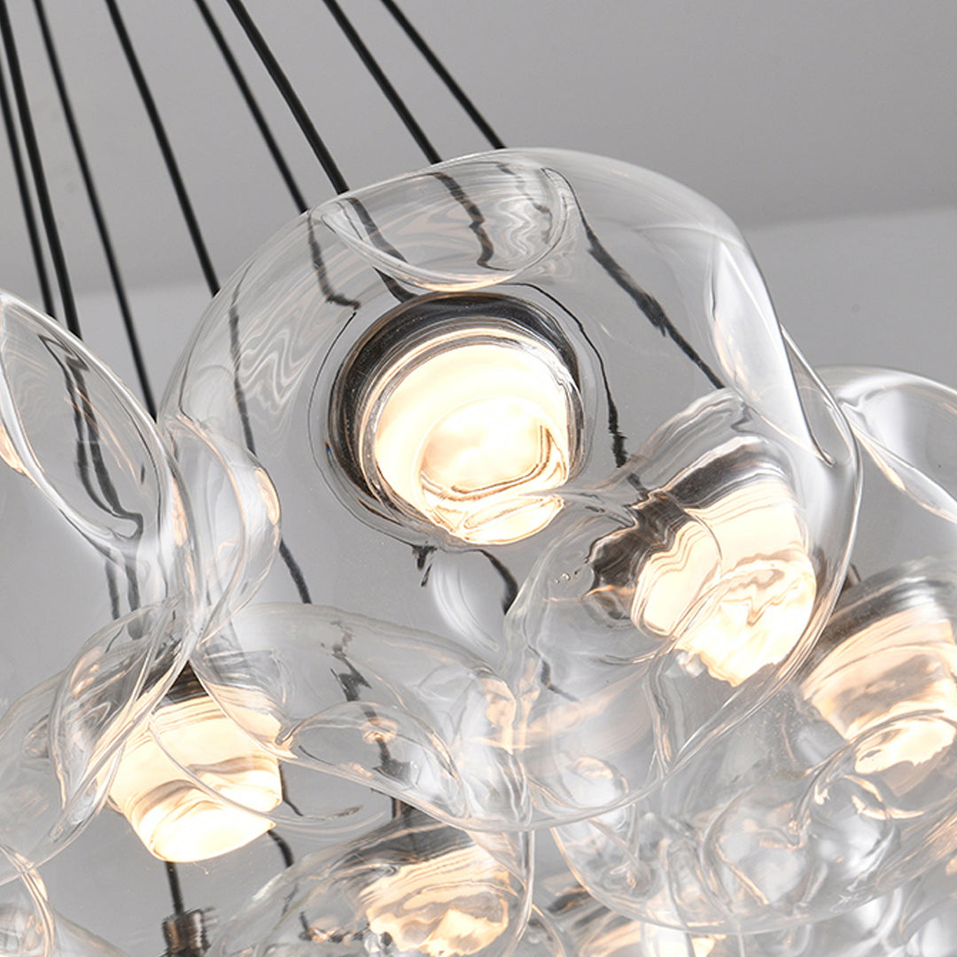 Minimalist Starry Sky LED Chandelier — Stainless Steel and Glass, 7- or 13-Light, Three-Color Dimming, Ra≥97