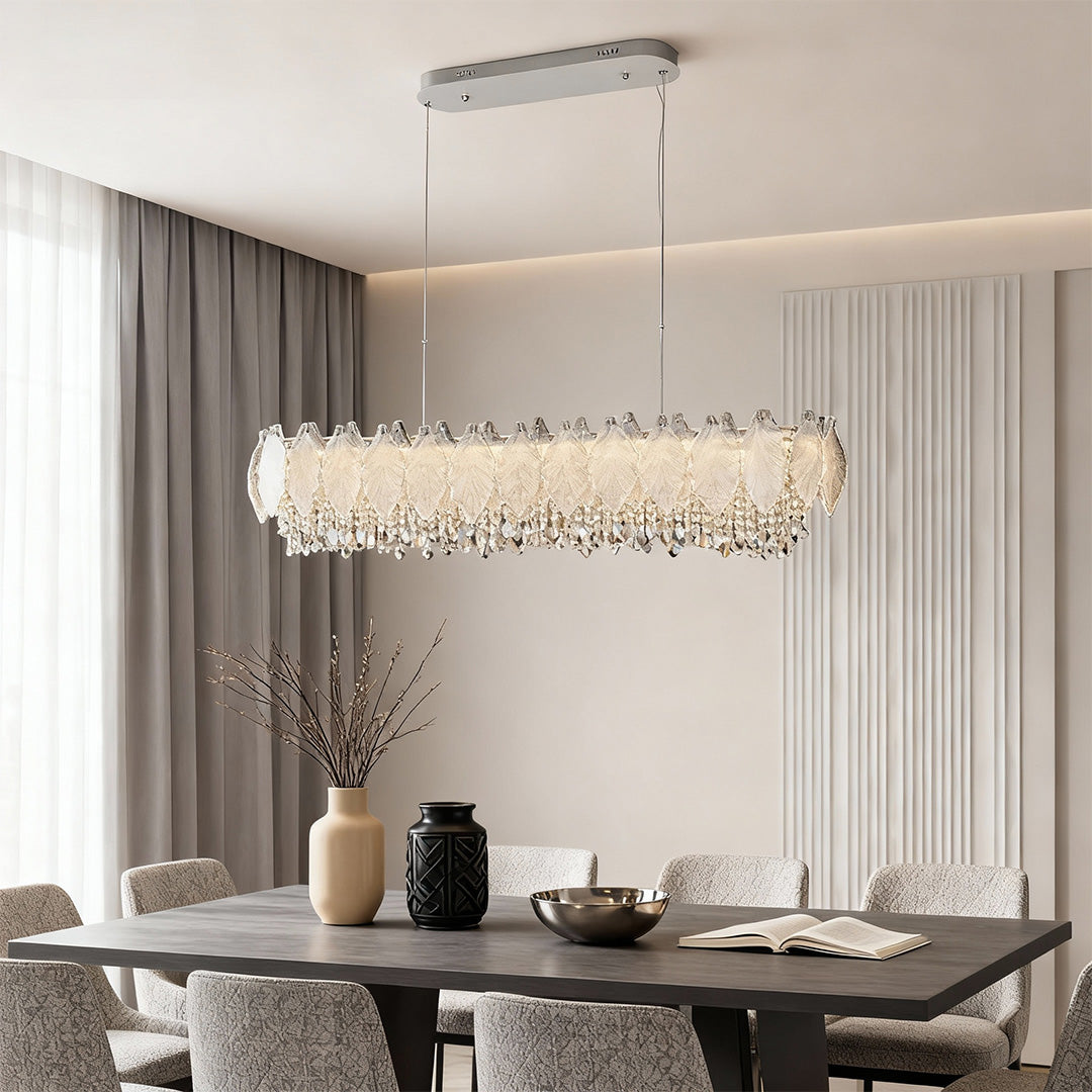 French Country Crystal Chandelier — Champagne Gold Carbon Steel, LED, 3-Step Dimming, 59.1" Adjustable Chain