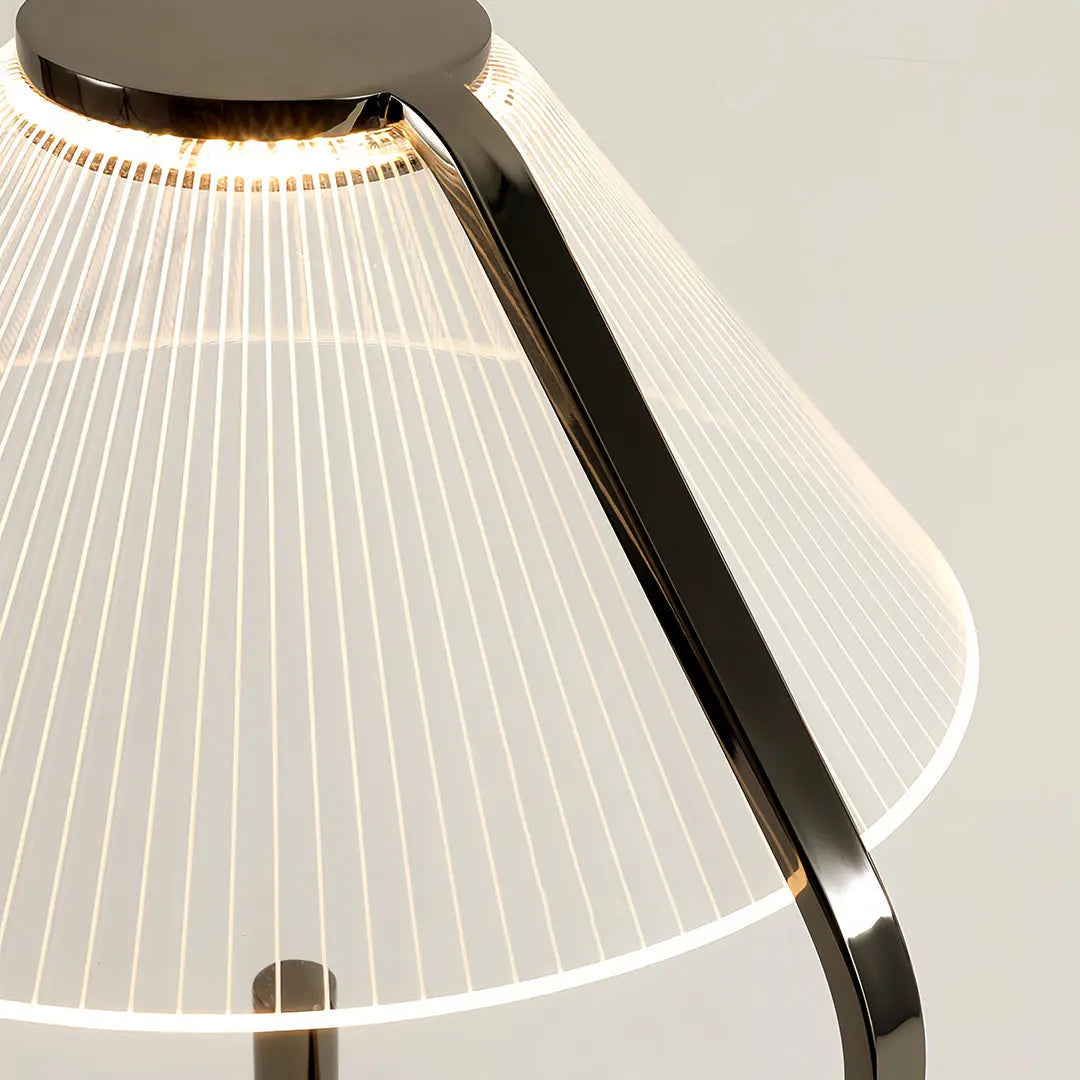 Elegant Chrome Metal Floor Lamp with Acrylic Design - Luxury LED Standing Light Luxe