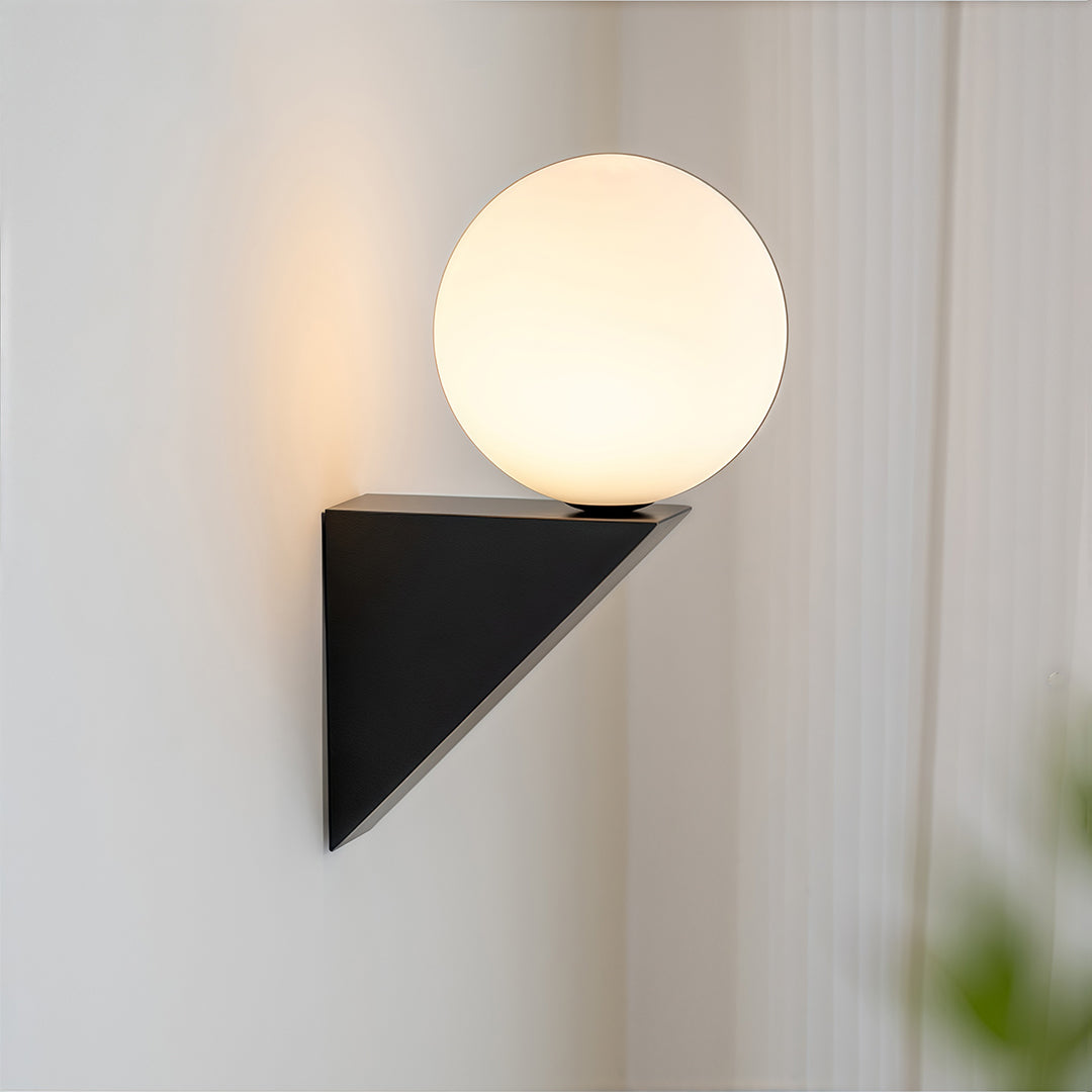 Minimalist Globe Wall Sconce — Clear Glass, Iron, G9 5W, 3-Step Dimming, Black or White