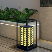 Modern LED Bollard Path Light — Black Stainless Steel, Acrylic Shade, Solar / Hardwired, IP65, 10000mAh