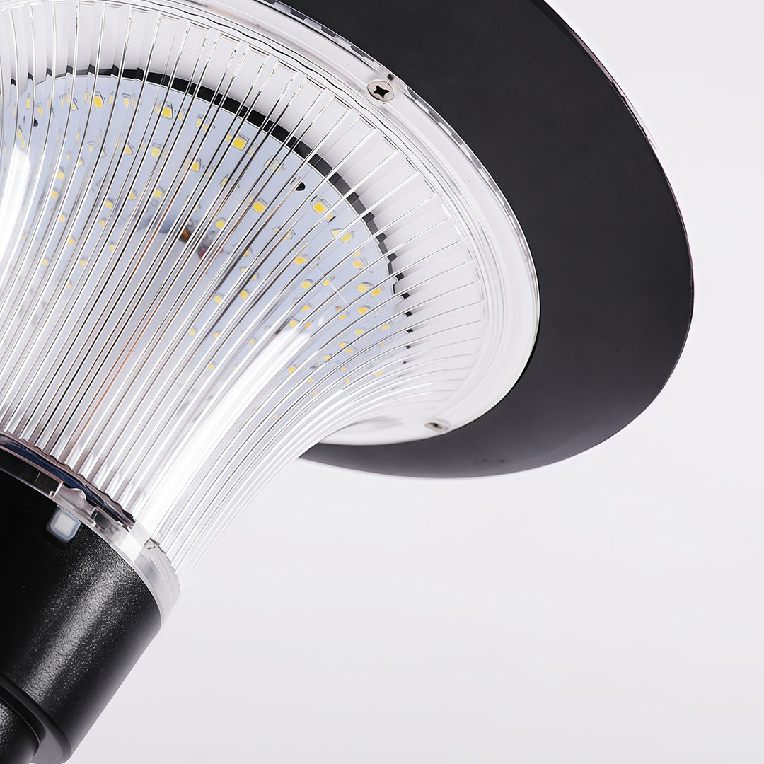 Black Solar Path Light with Ground Socket — Die-Cast Aluminum, 5W LED, Dual Color Temperature (3000K/6000K), IP65, 4000mAh, 30"