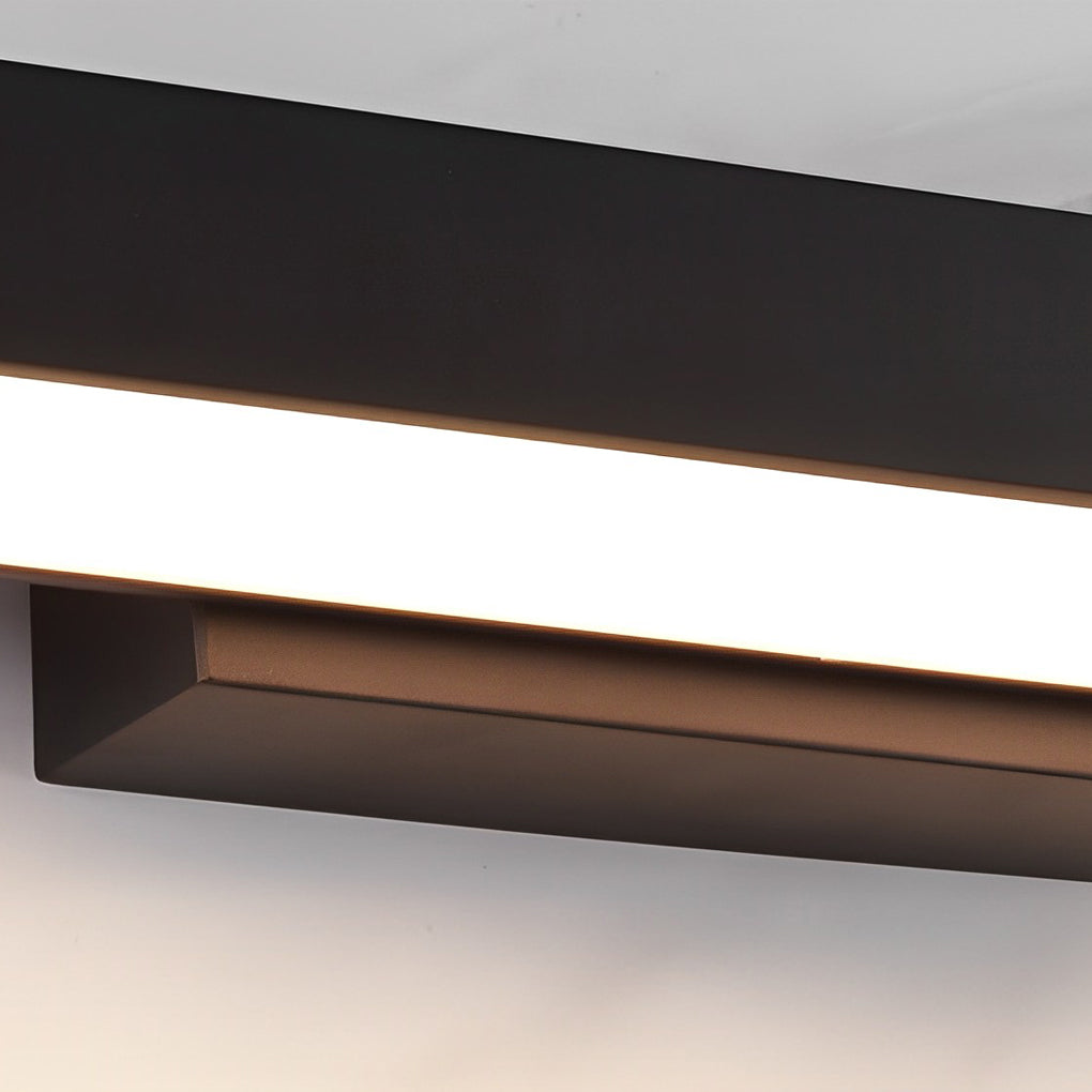 Rectangular LED Linear Outdoor Wall Sconce — Black Matte Stainless Steel, Motion Sensor, IP65, 4000K, Hardwired, 20W / 30W / 40W