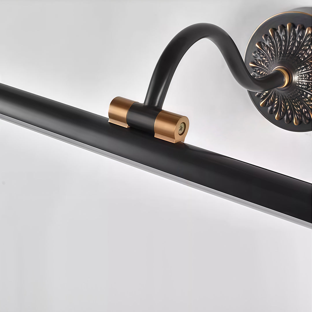 Retro Tube Vanity Light Bar — Full Copper, White Acrylic, LED 4000K, 240° Adjustable, 9W–16W, 17.7"–29.5"