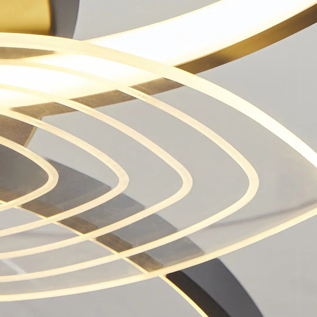 Minimalist Black Modern Ceiling Fan with Light - Iron Body Design Luxe