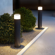 Cylindrical Outdoor Bollard Path Light — Black Aluminum, 7W LED, 3000K, IP54, Three Heights