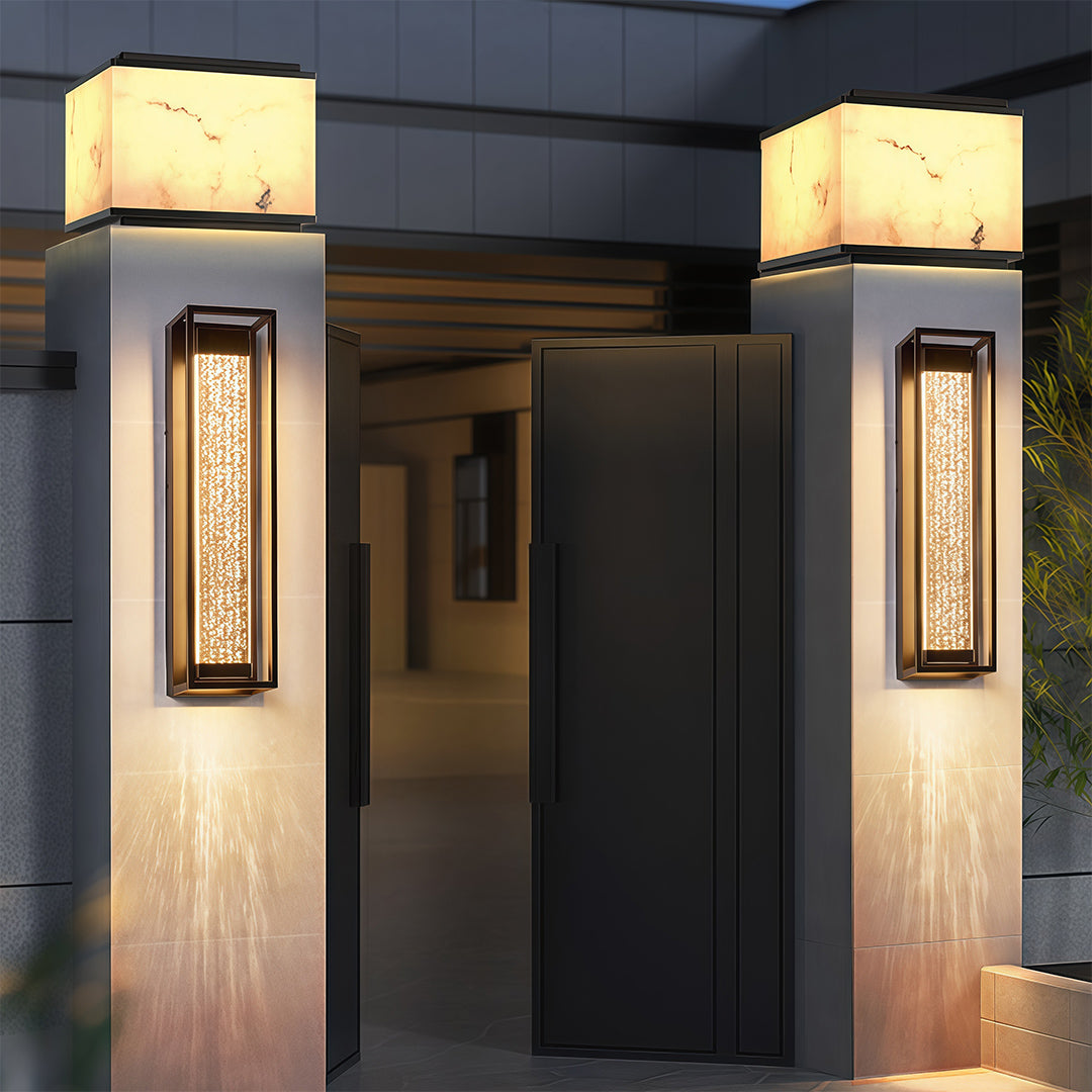 Minimalist Linear Outdoor Wall Sconce — Stainless Steel, Coffee Finish, Integrated LED, IP44, 3 Sizes