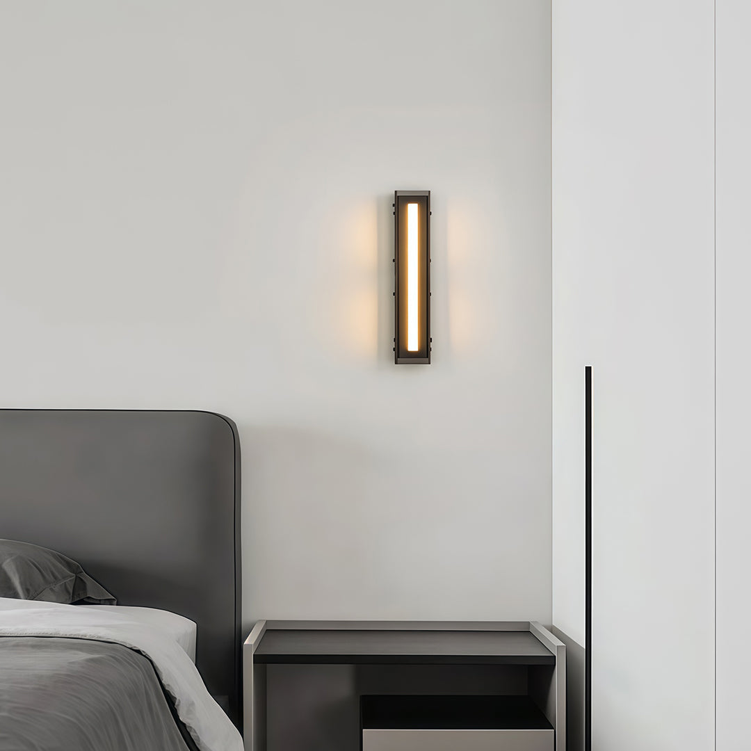 Minimalist Modular Linear Wall Sconce — Black Iron, Smoky Acrylic, LED, Three-Color Dimming, 11.8"–49.6"
