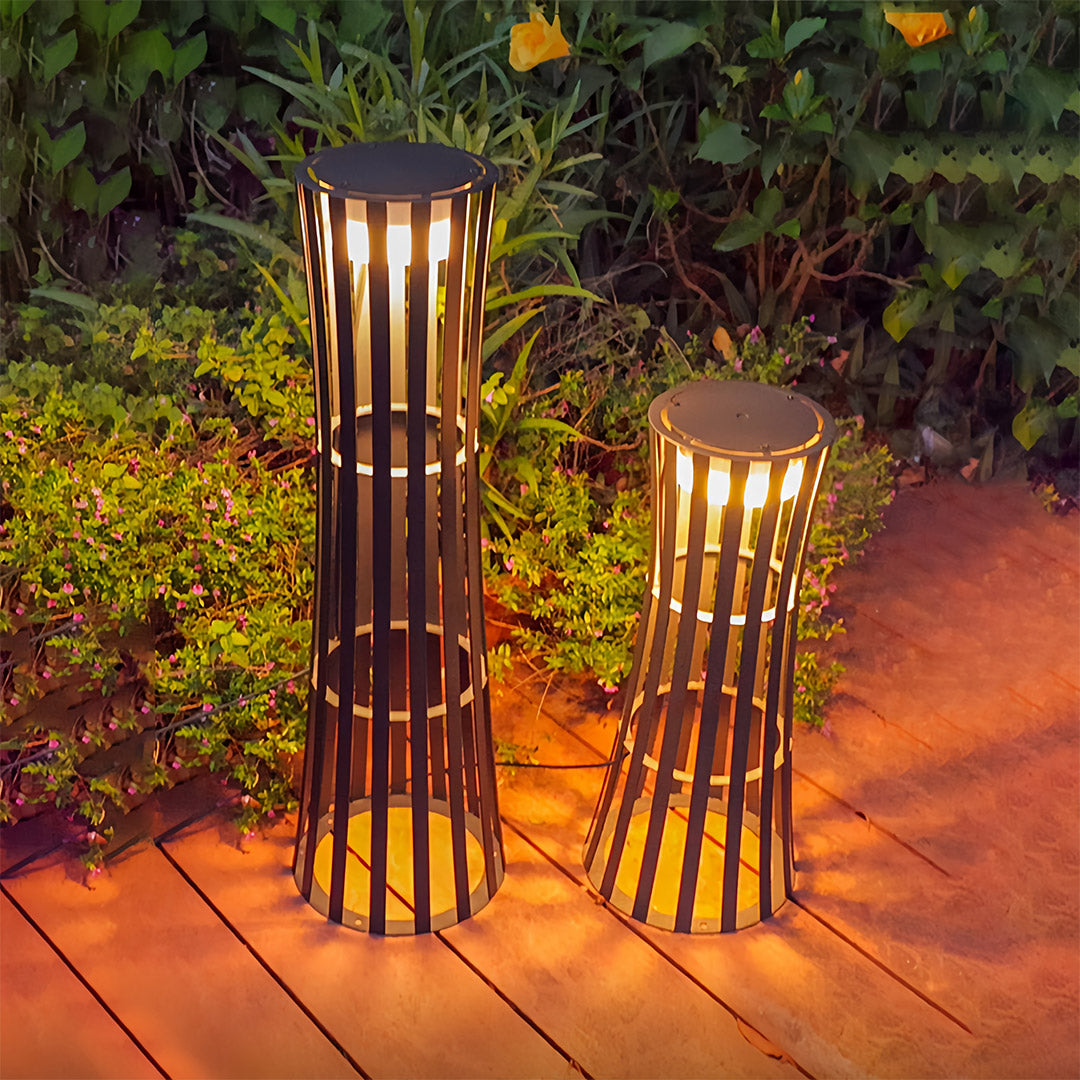 Chic Outdoor Black Lanterns with a Unique Silhouette Design
