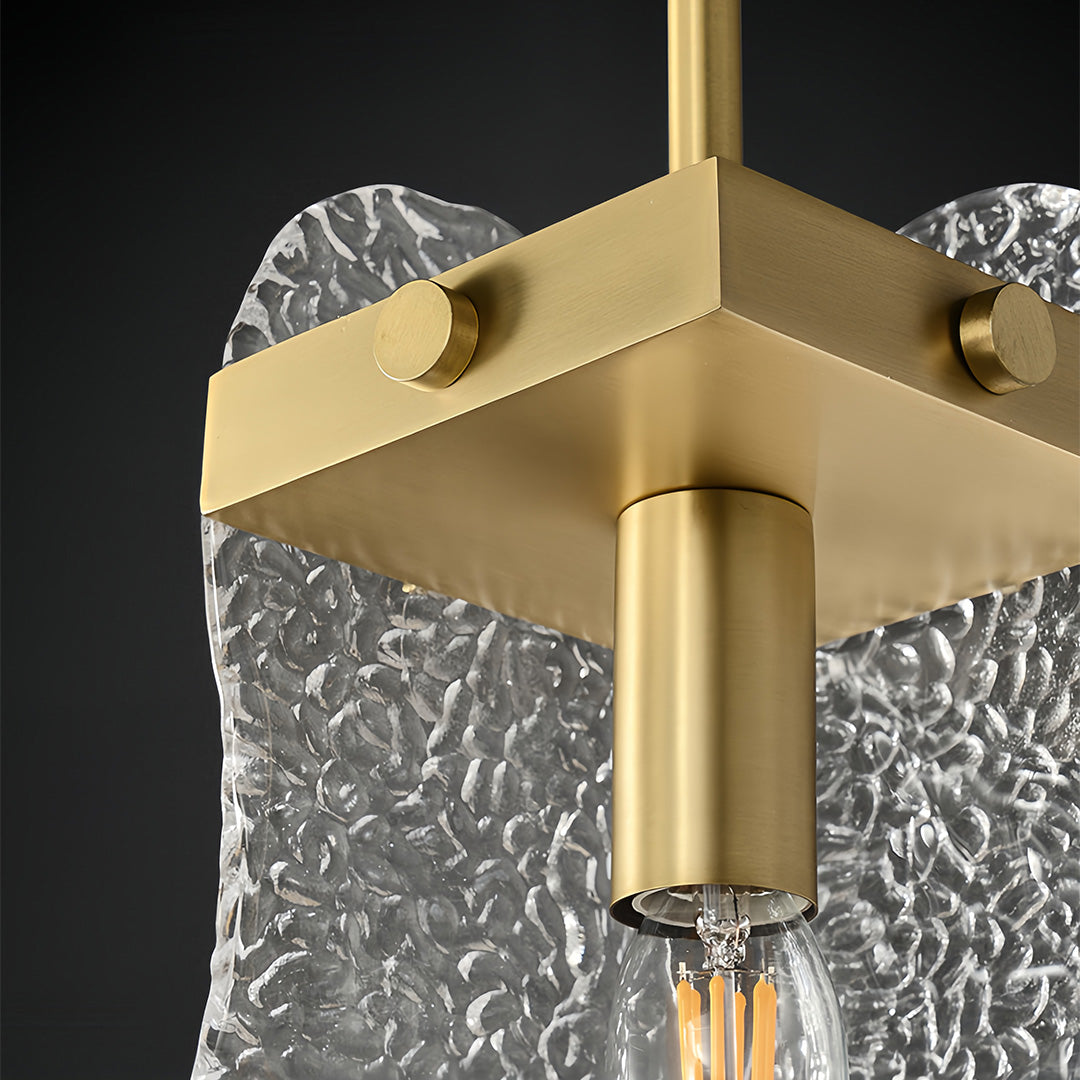 Brass and Glass Pendant Light — Solid Copper Body, E14, Three-Color Dimming, 1- or 2-Light, 1.8m Adjustable Chain