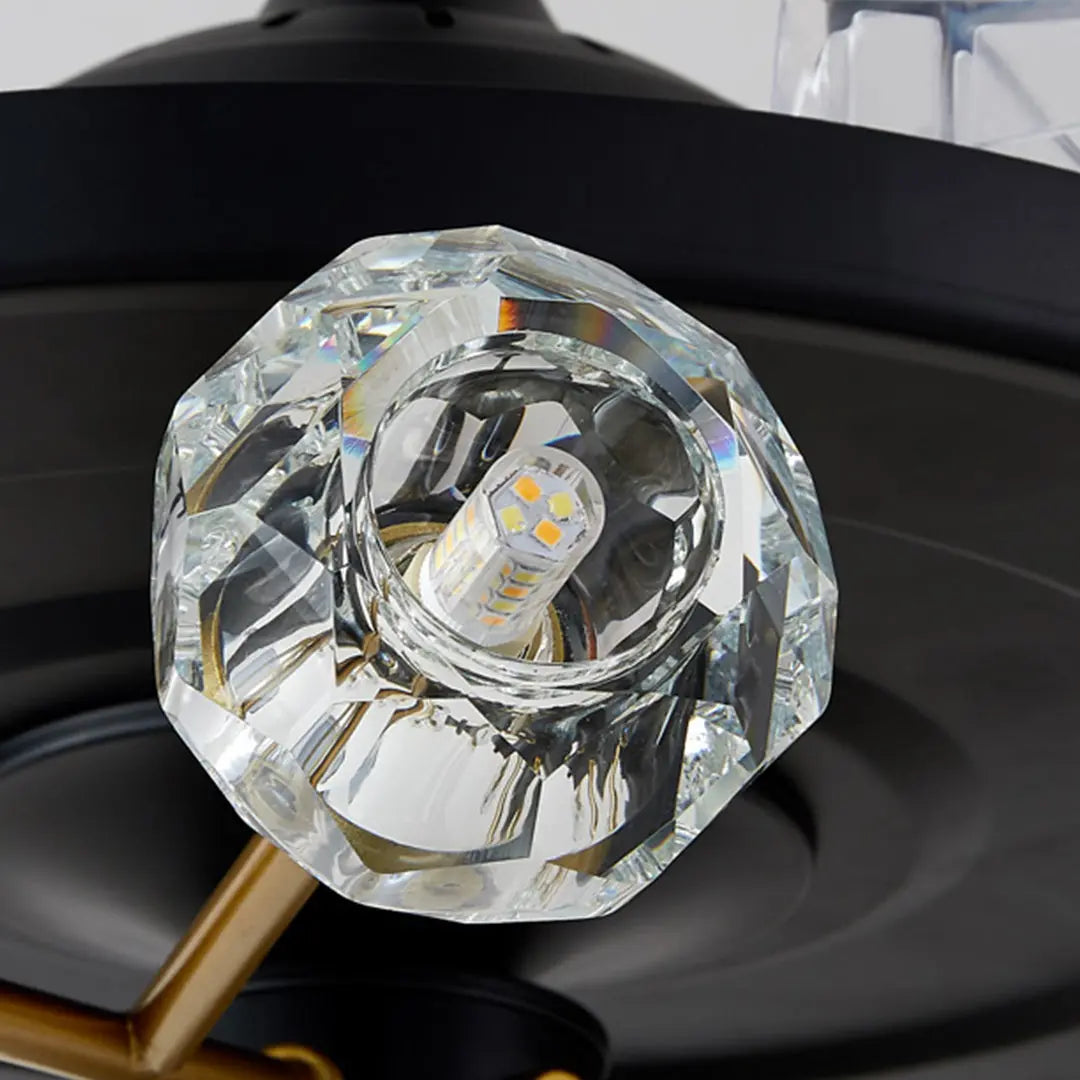 Norse Crystal Invisible Ceiling Fan with Multiple Lights Luxe