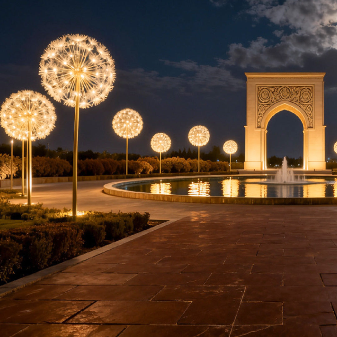 Dandelion Landscape Novelty Light — Stainless Steel, LED, IP65 Weatherproof, 3000K Warm White, 5 Sizes