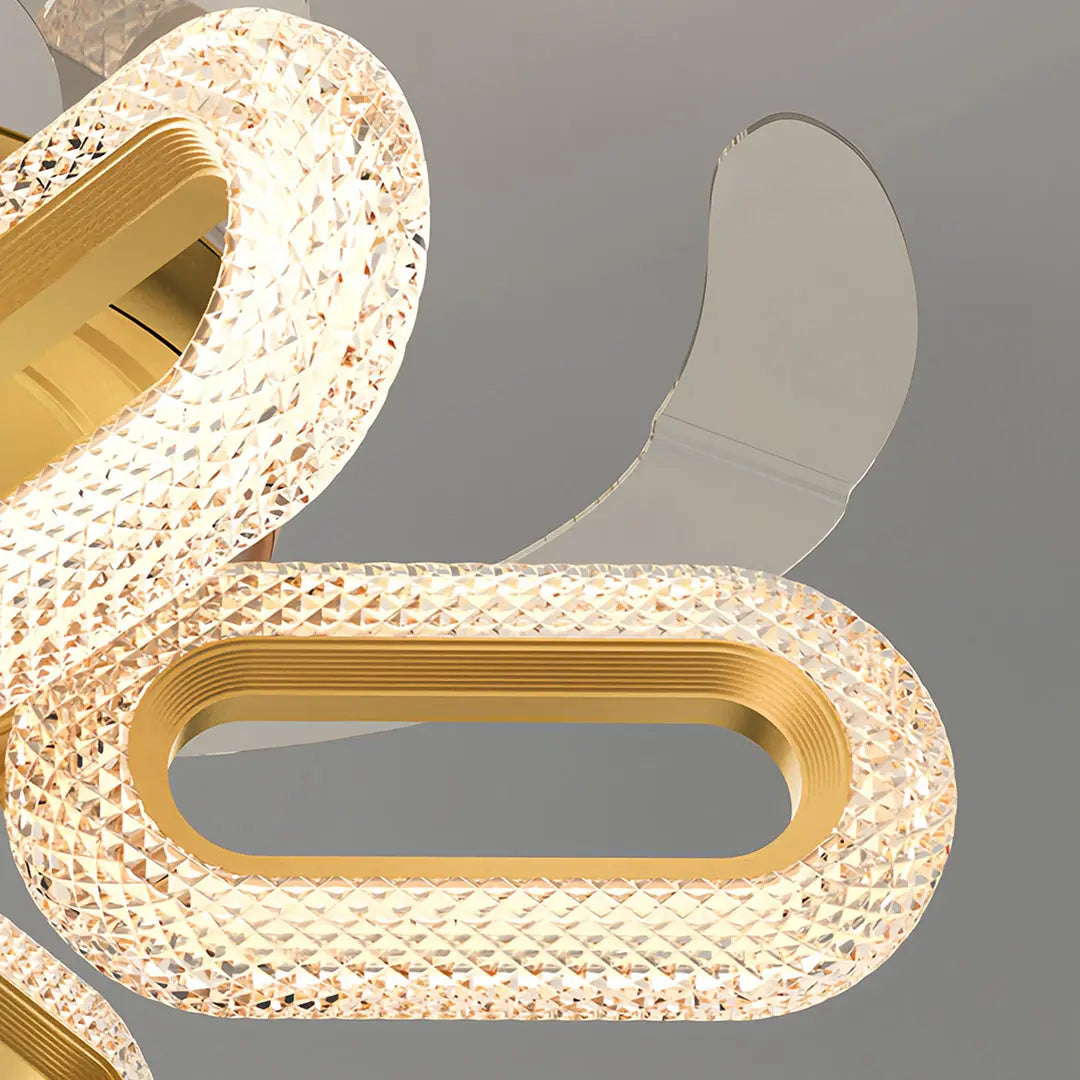 LED Gold Ceiling Fan with Light - Bright Iron Ceiling Fan Lighting Luxe