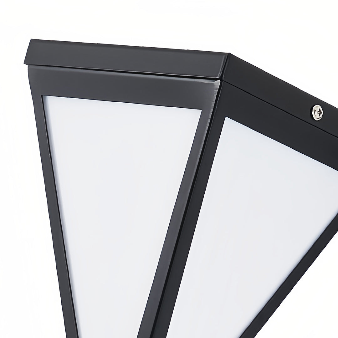 Minimalist Solar Outdoor Wall Sconce — Iron, White Acrylic Shade, 5W LED, 2200mAh, IP65, Remote Control