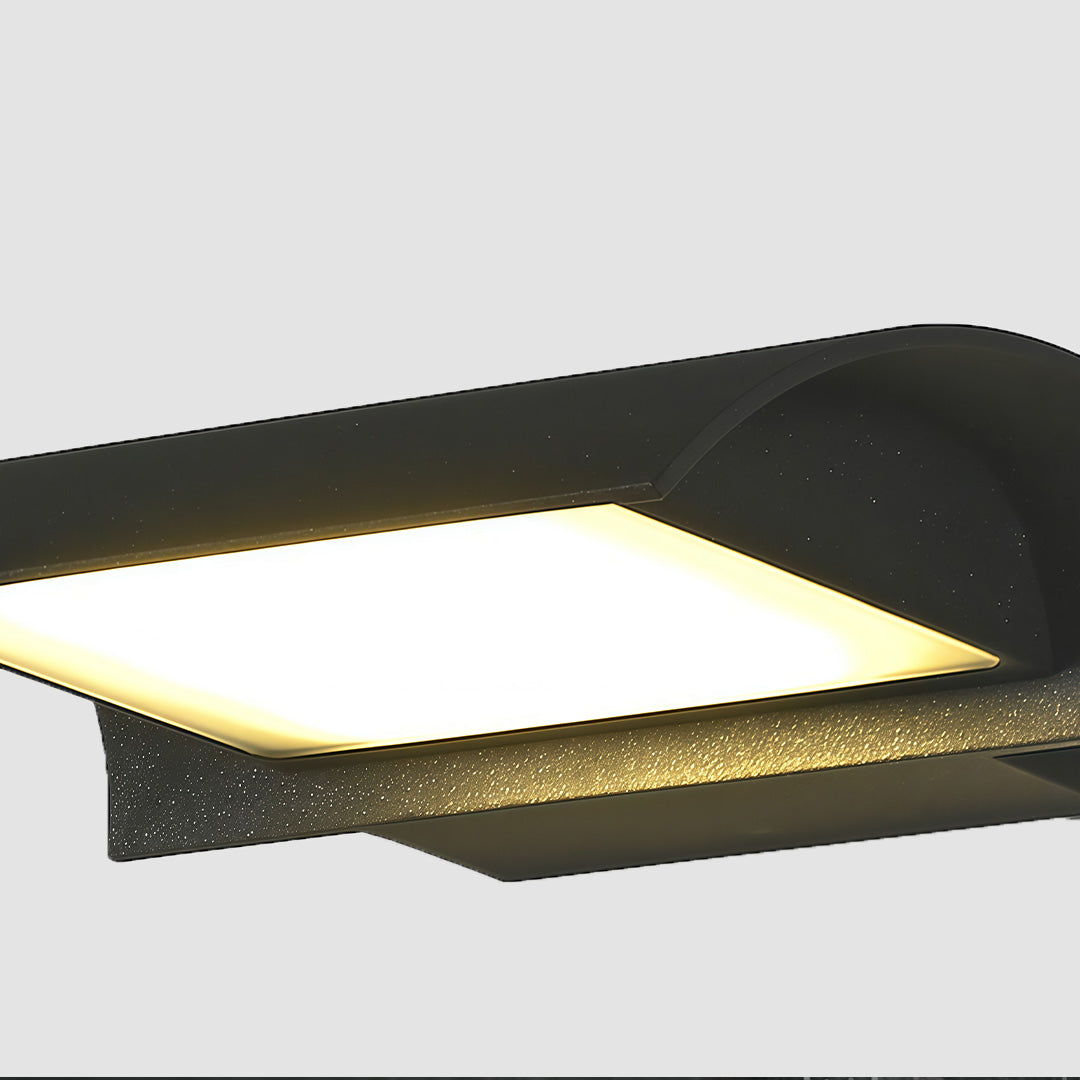 Minimalist Square Outdoor Down Wall Sconce — Aluminum, LED, Dual Color Temperature, IP65 Weatherproof