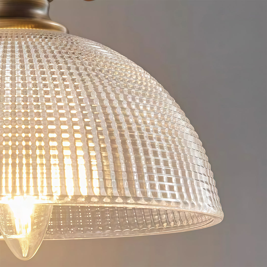 Vintage Reading Wall Sconce — Brass, Transparent Glass Shade, E14 Hardwired