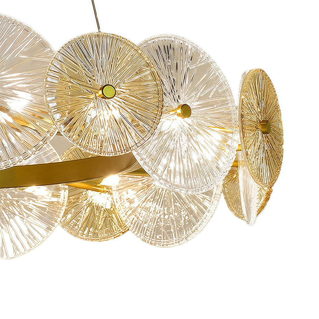 Clear Glass & Silver Iron Chandelier — 12- or 18-Light, G9, Three-Color, Adjustable Chain