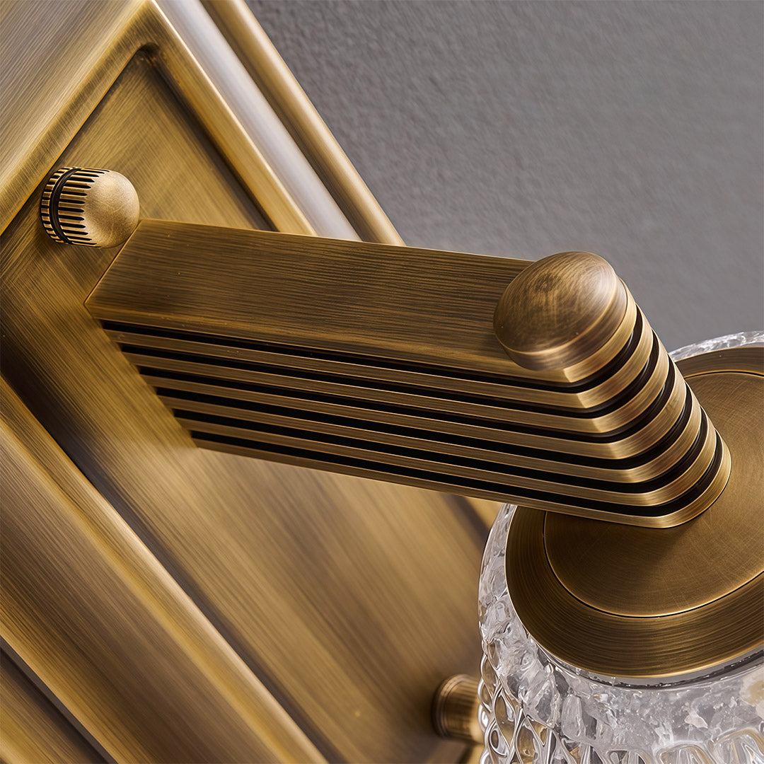 French Retro Brass Wall Sconce — Translucent Glass Shade, G9, Hardwired