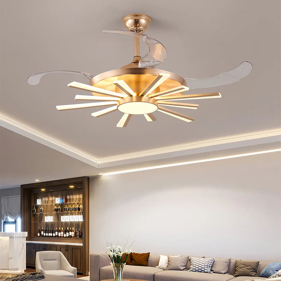 Luxury Multi-Head Iron Body Black Ceiling Fan with Light - Modern Design Luxe