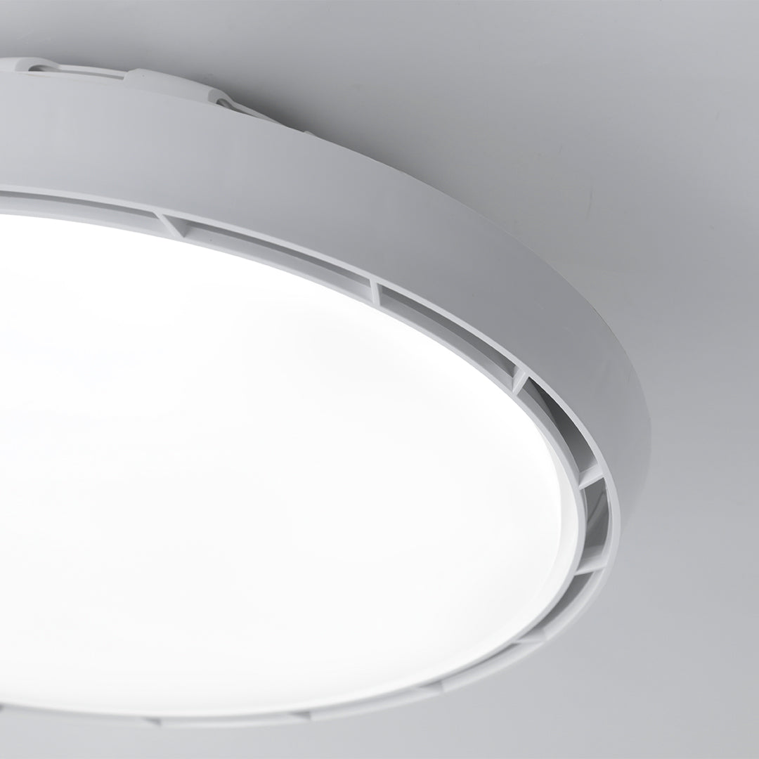 Modern Round Ceiling Fan with Dimmable LED Light - Leafless Design