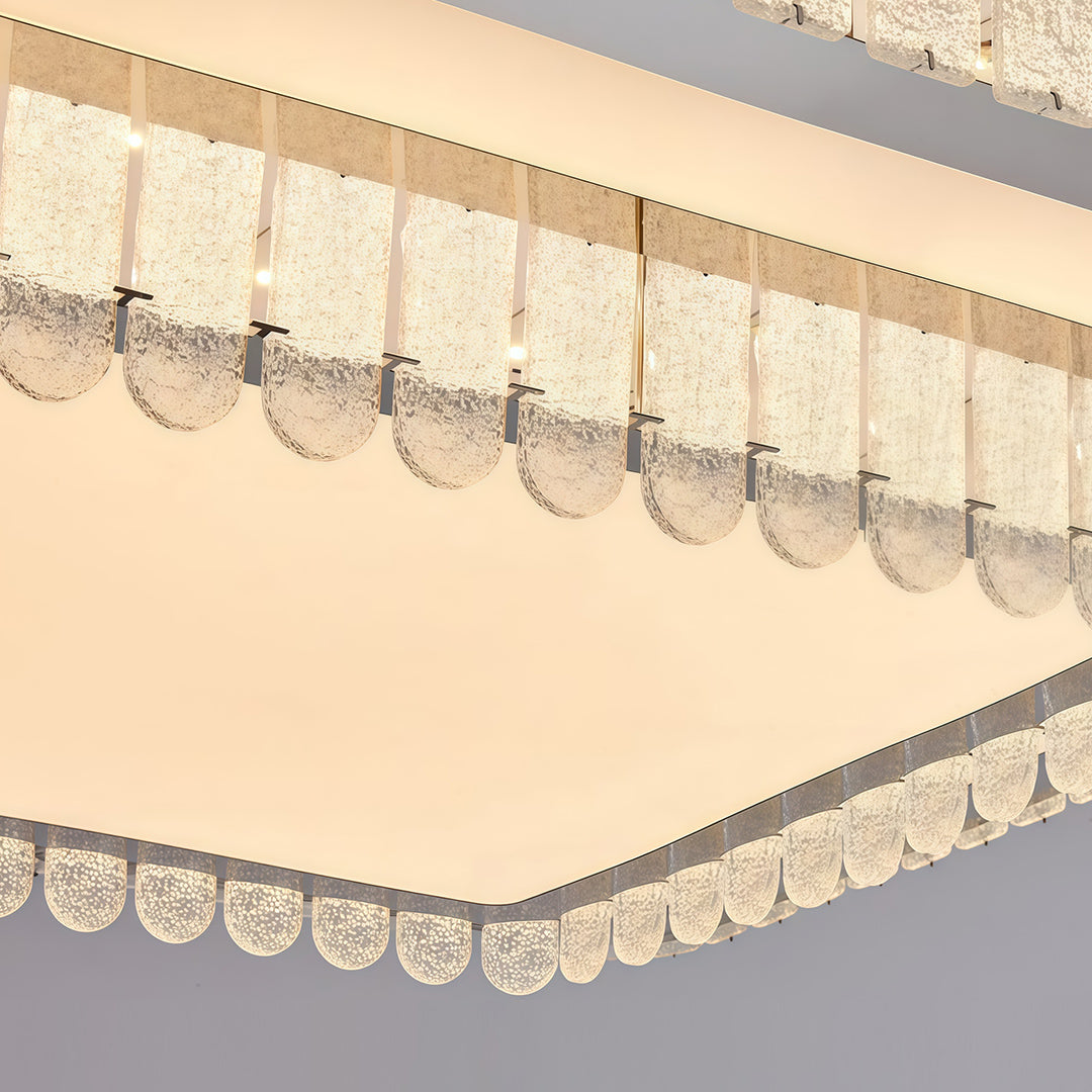 Modern Crystal Flush-Mount Light — Stainless Steel, Round/Square/Rectangle, 3-Step Dimming, LED