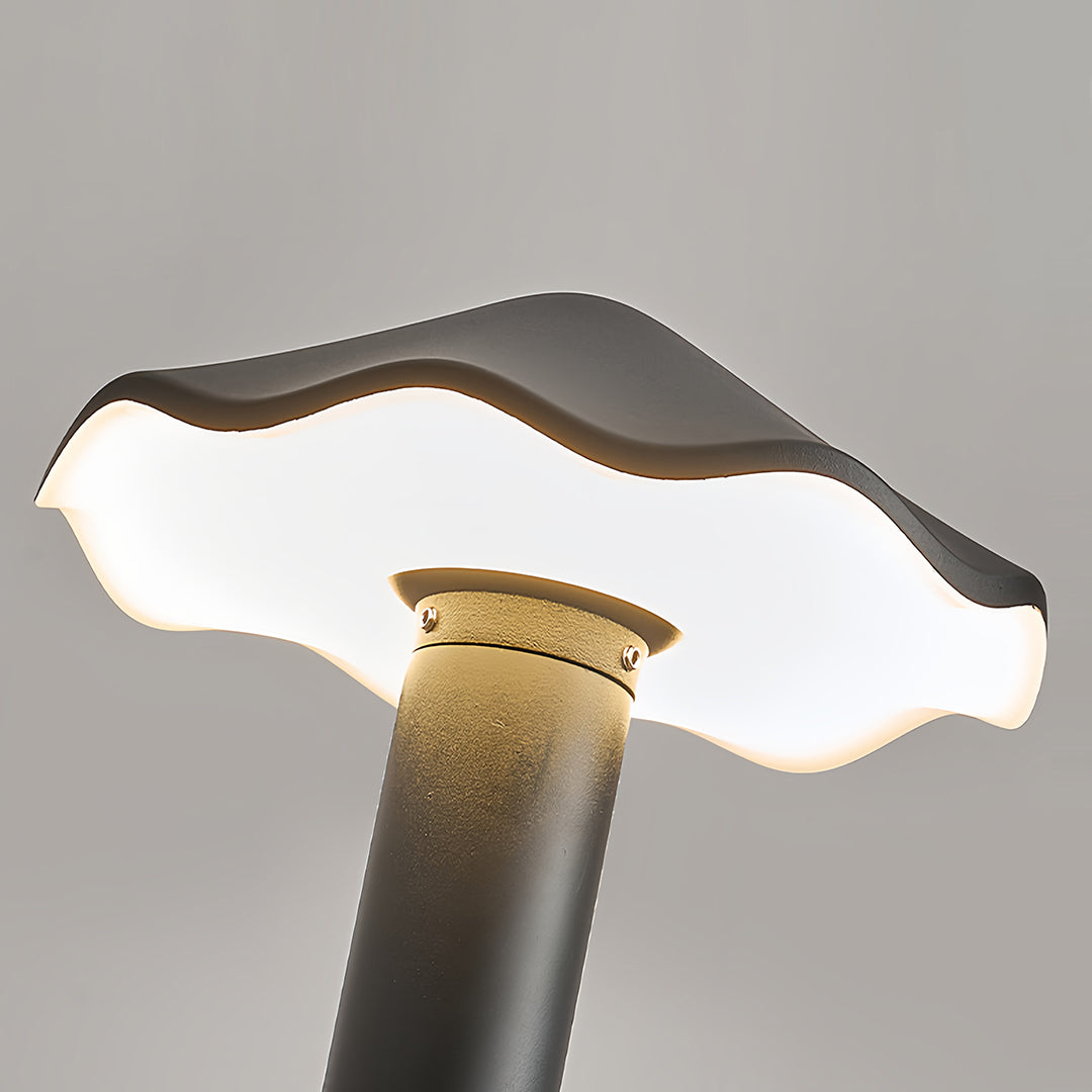 Industrial Umbrella Path Light — Black Die-Cast Aluminum, 12W LED, IP65 Weatherproof, Hardwired