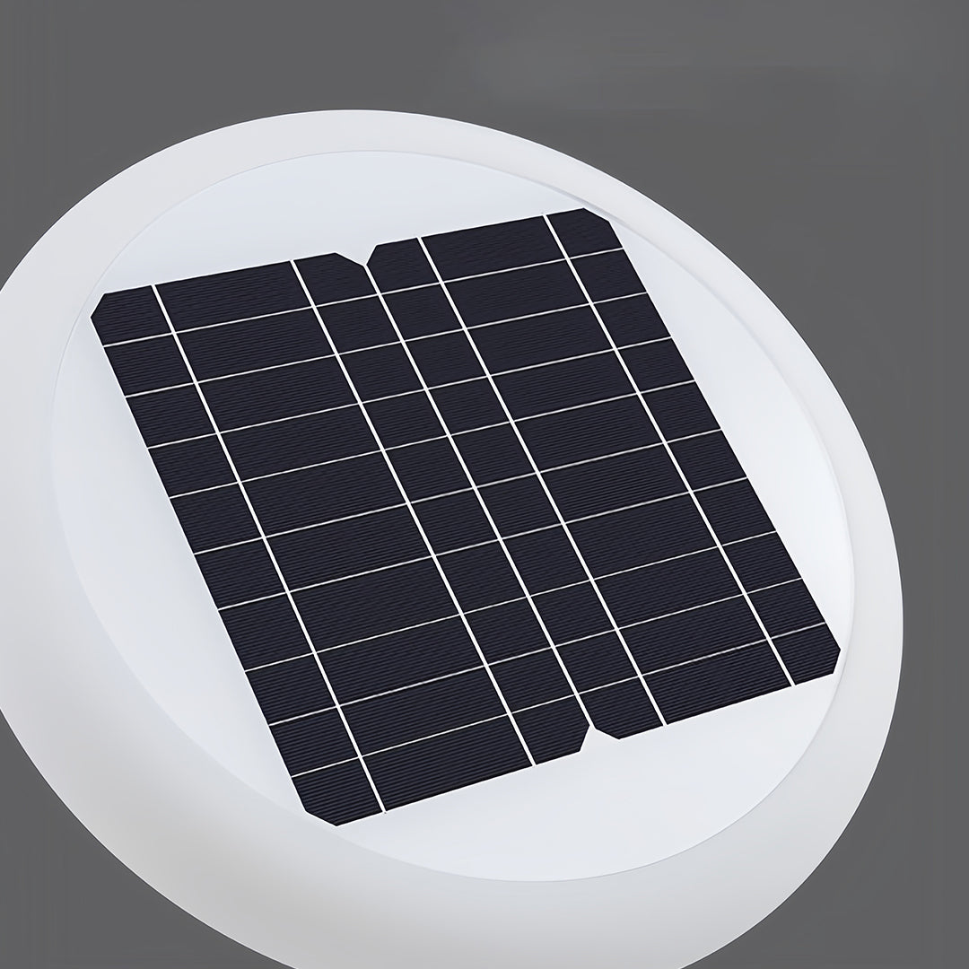 Spherical Solar LED Post Light — Aluminum & PE Shade, 8000mAh, IP65, Portable or Fixed, 15.75"