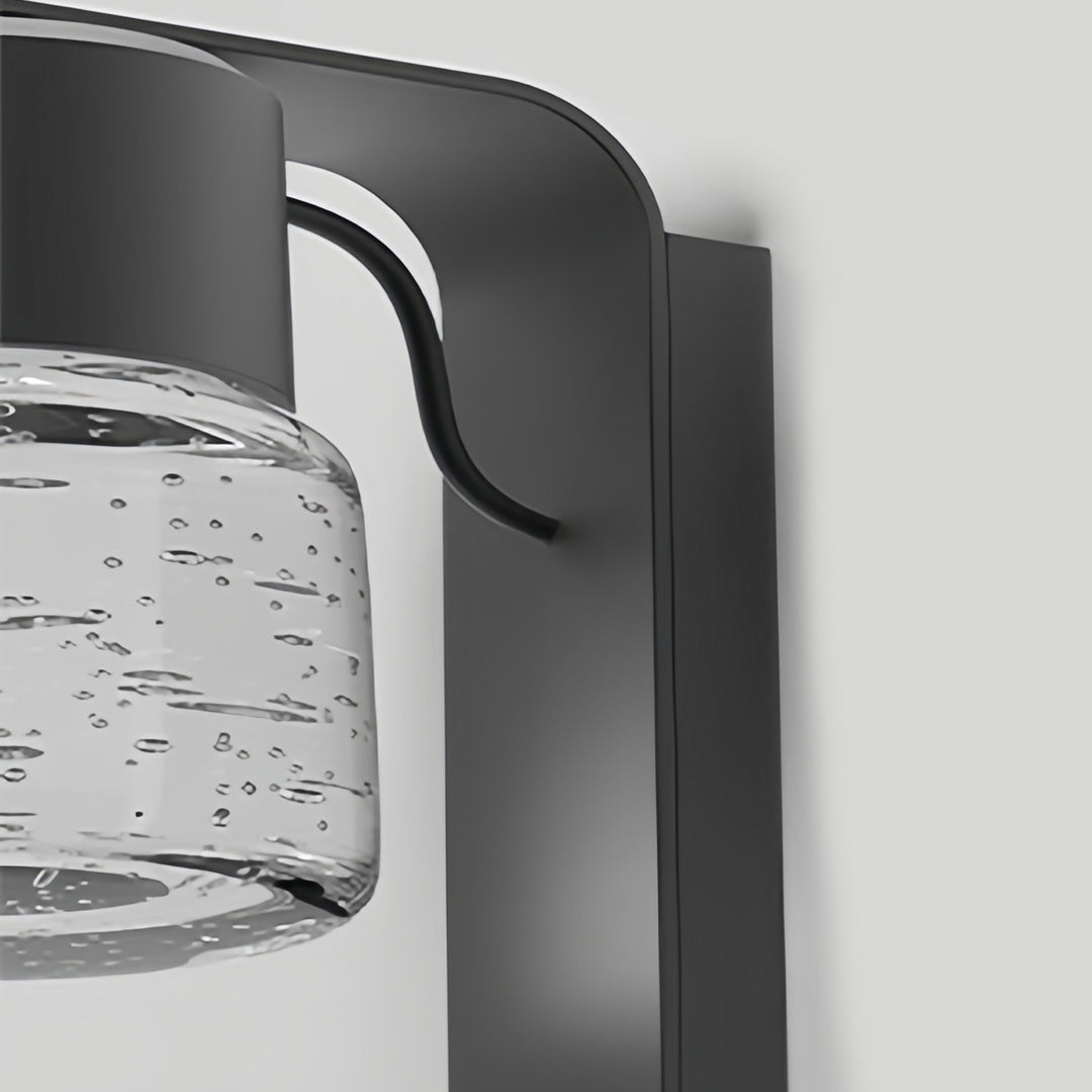 Minimalist Outdoor Wall Sconce — Black Stainless Steel, Clear Glass, 12W LED, IP65, Optional Motion Sensor