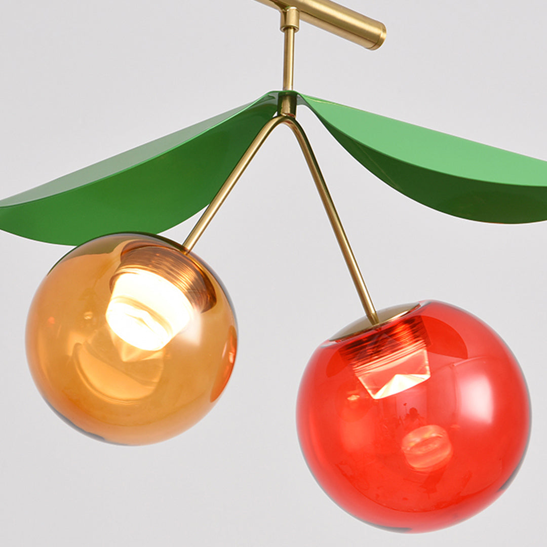 Cherry Glass Globe Mini Pendant — Electroplated Metal, LED, 6W / 12W, Three-Color Dimming
