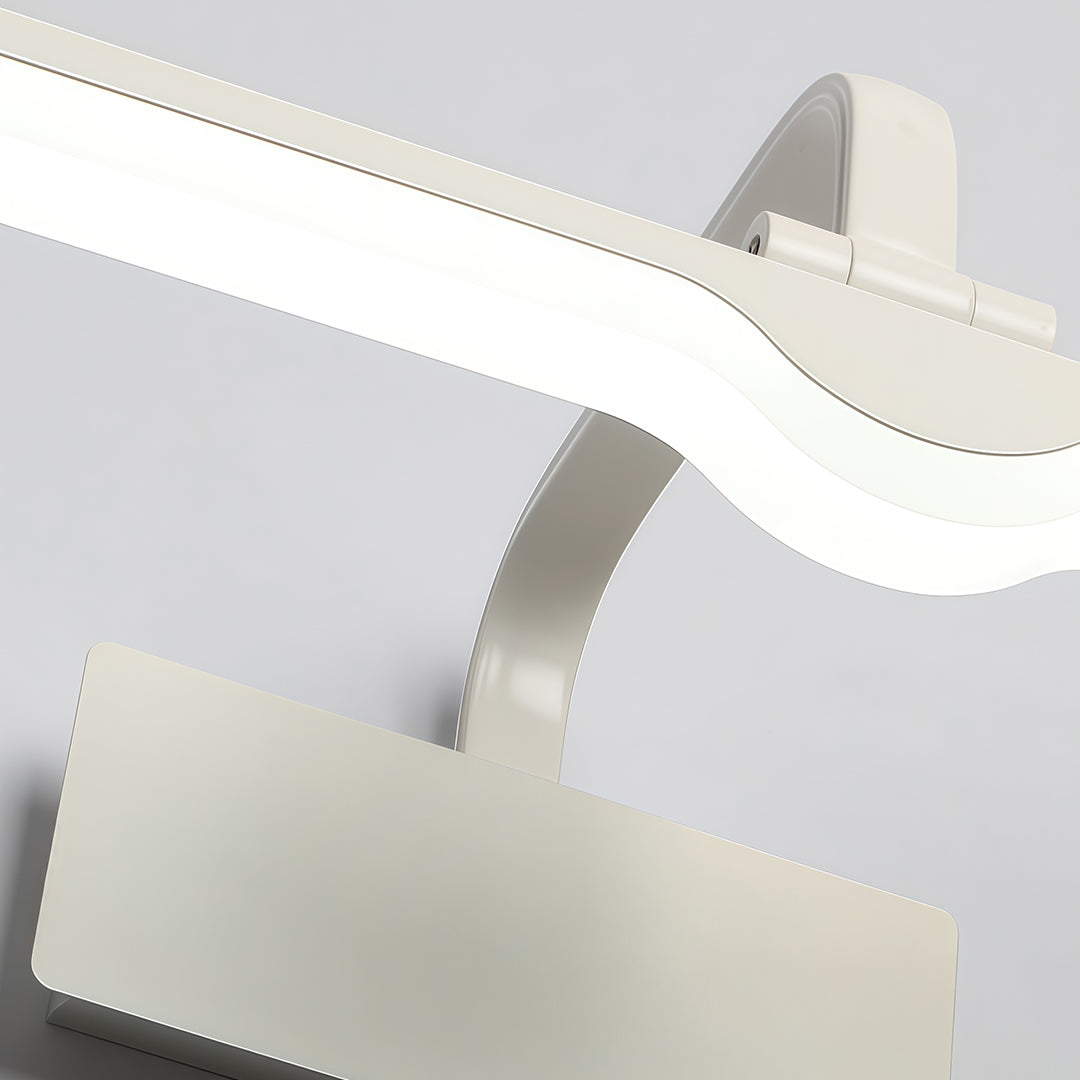 Modern LED Vanity Light Bar — White Aluminum, 180° Adjustable, 18W, 3-Step Dimming, 12.2" / 16.9" / 20.9"
