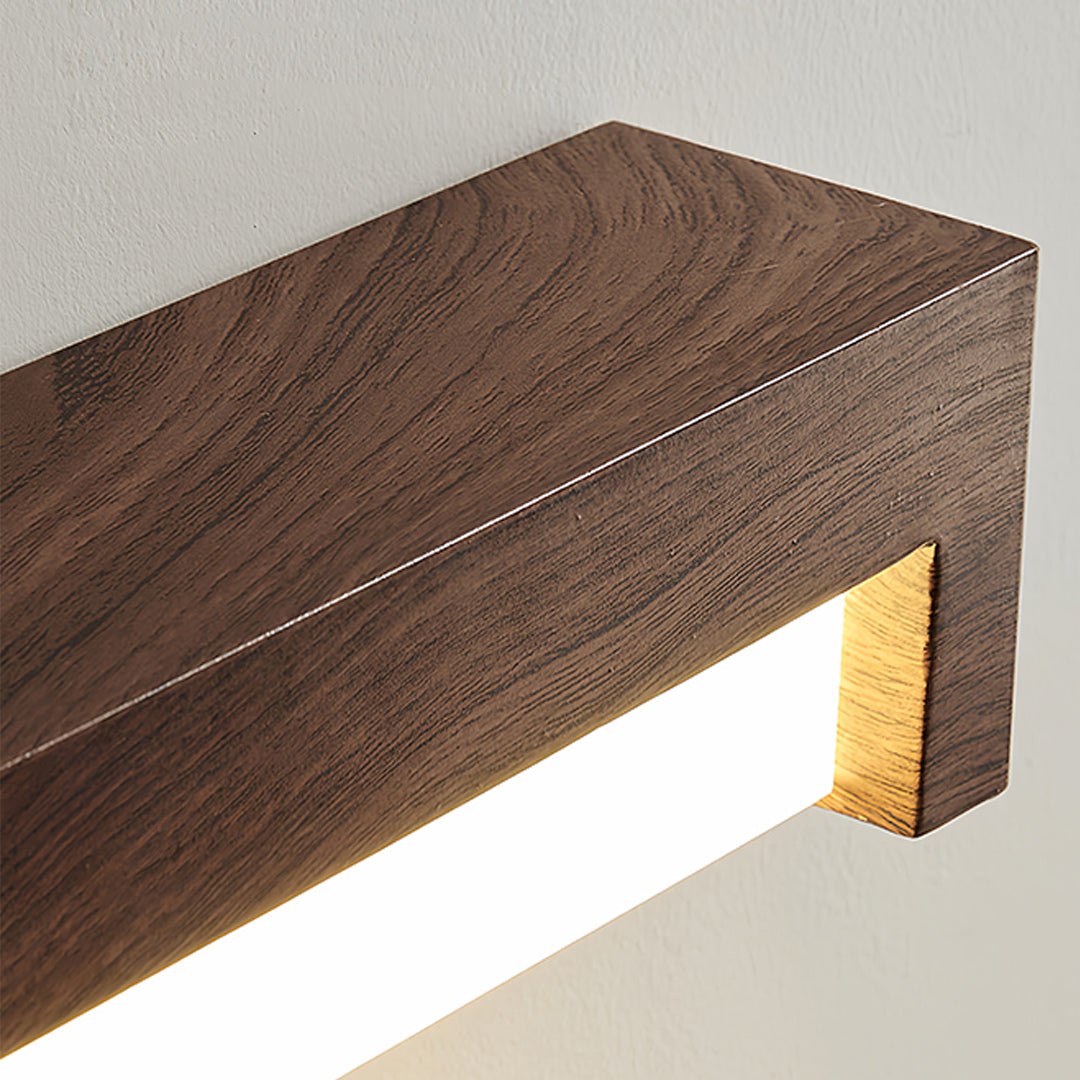 Wood Grain Wall Sconce — Iron with Acrylic Shade, LED, 3-Step Dimming, 35cm / 50cm