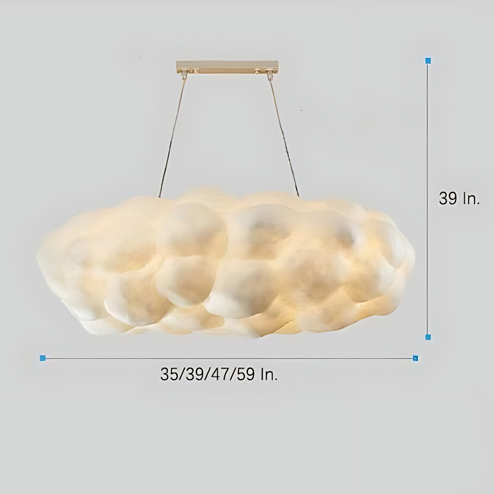 Cloud-Form Pendant Light — Fabric Shade, 1-Light, 40W E26/E27, Multiple Sizes