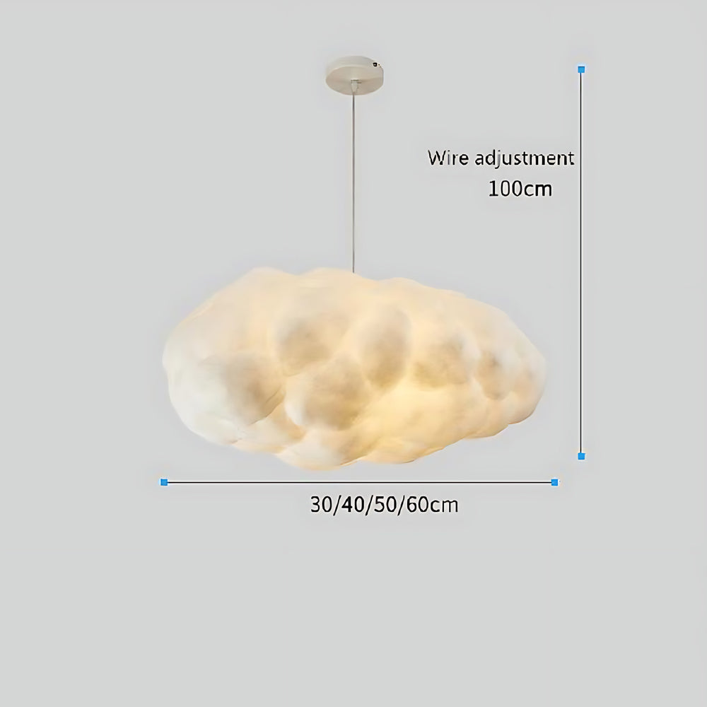 Cloud-Form Pendant Light — Fabric Shade, 1-Light, 40W E26/E27, Multiple Sizes