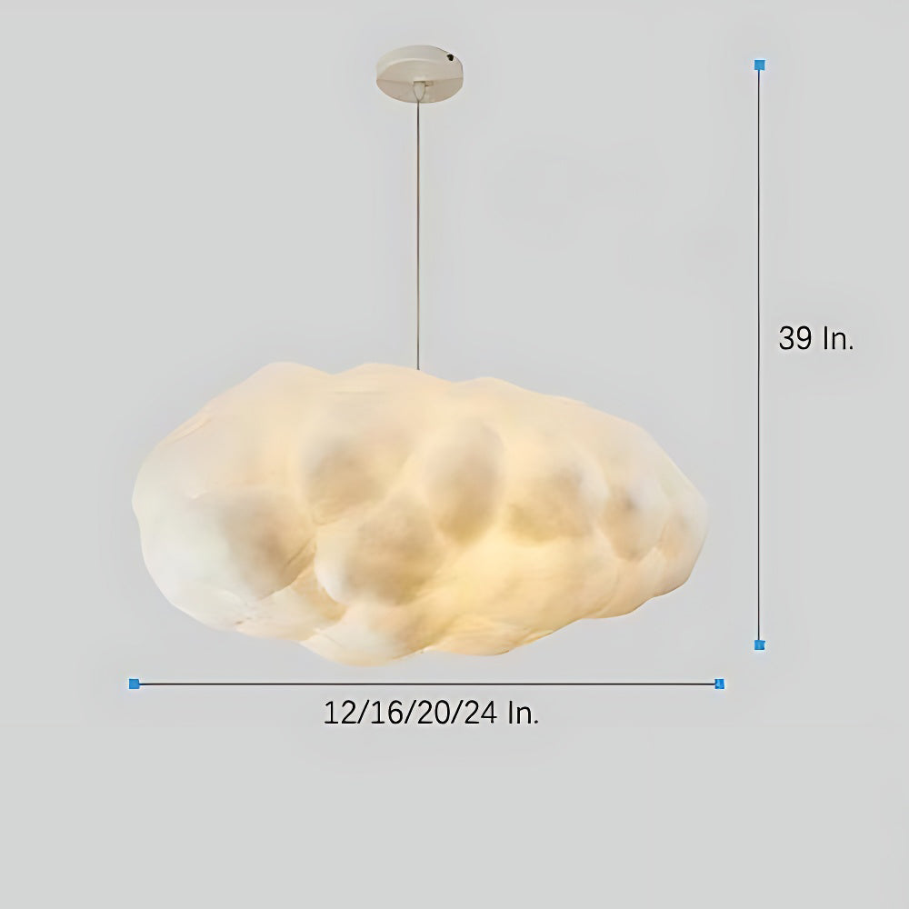 Cloud-Form Pendant Light — Fabric Shade, 1-Light, 40W E26/E27, Multiple Sizes