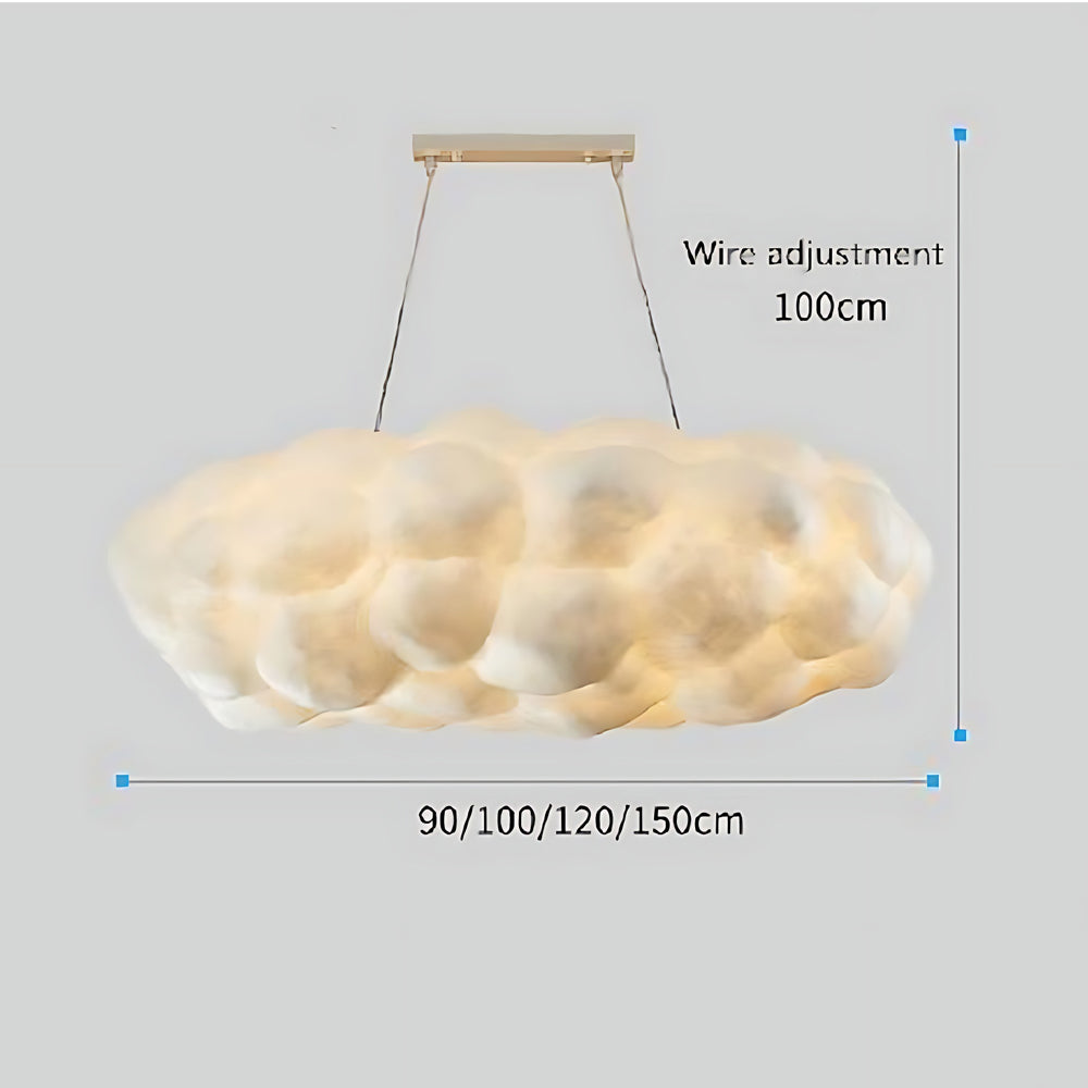 Cloud-Form Pendant Light — Fabric Shade, 1-Light, 40W E26/E27, Multiple Sizes