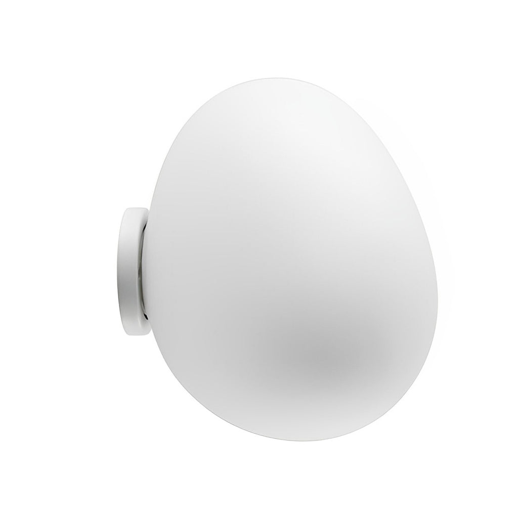 Cobblestone Pebble Diffused Wall Sconce — White Glass, LED, 3500K Warm Light, Hardwired